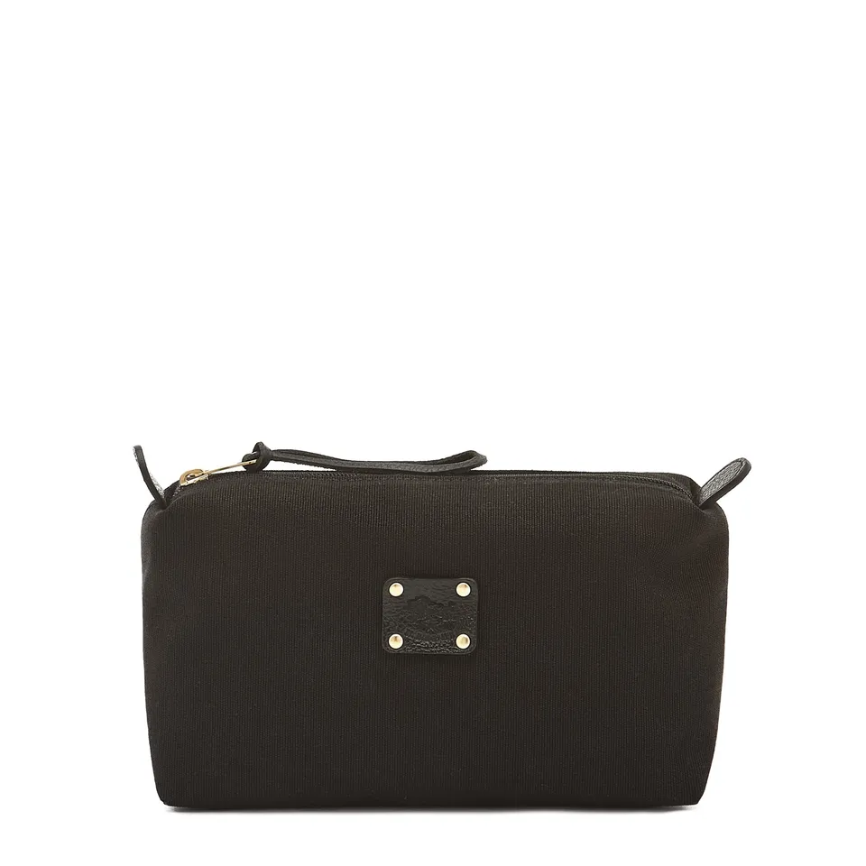 Il Bisonte Beauty-Case Kosmetiktasche Vollleder schwarz