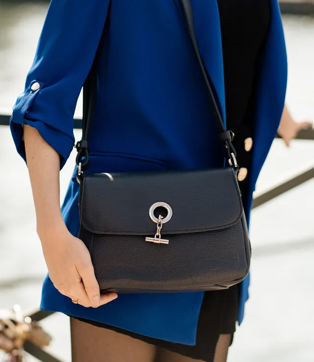 Lamarthe Paris Umhängetasche Navy Vollleder