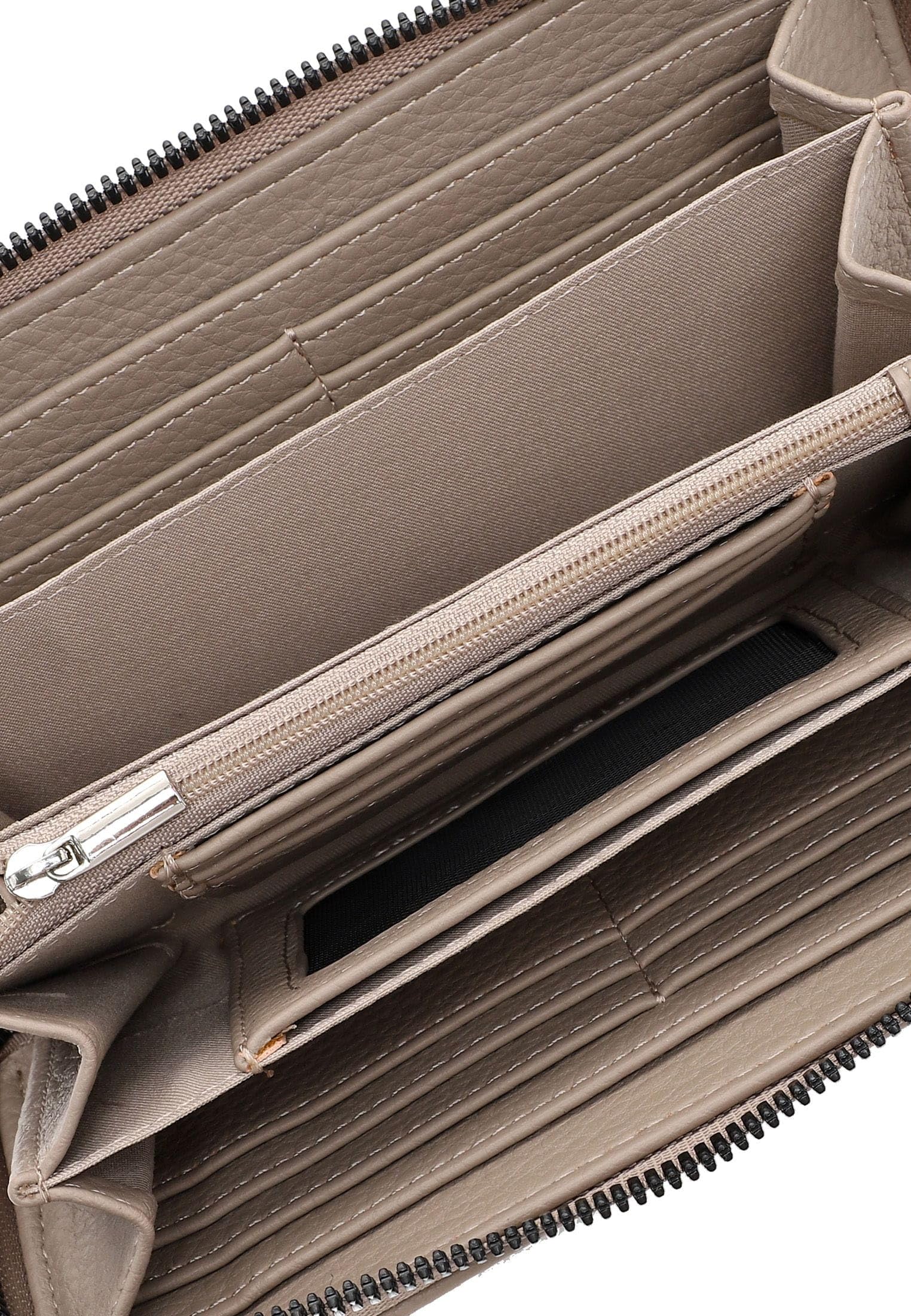 SURI FREY SFY Tiffy Zip Around Wallet Geldbörse Taupe 15 Kartenfächer