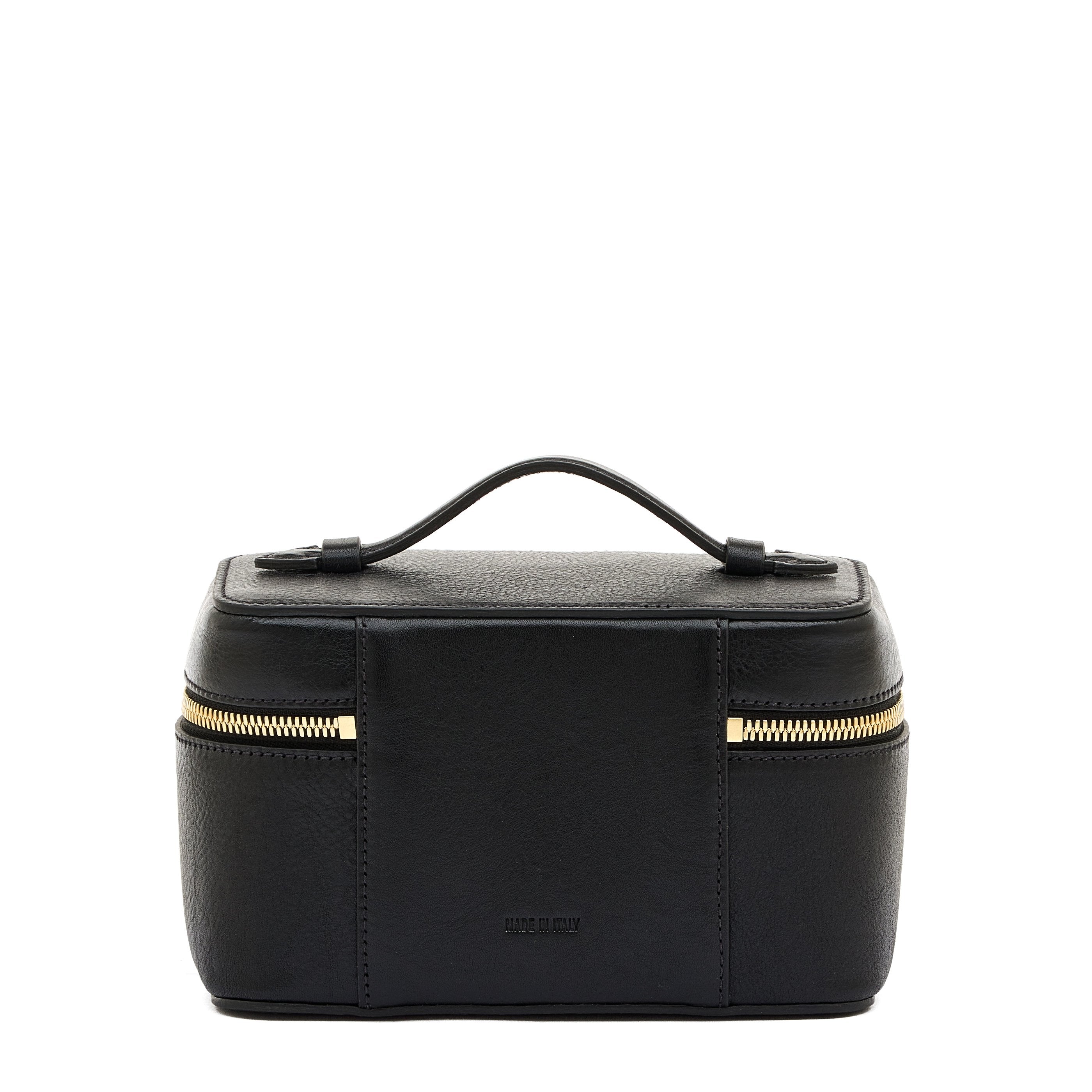 Il Bisonte Musa Kosmetiktasche Schwarz Leder