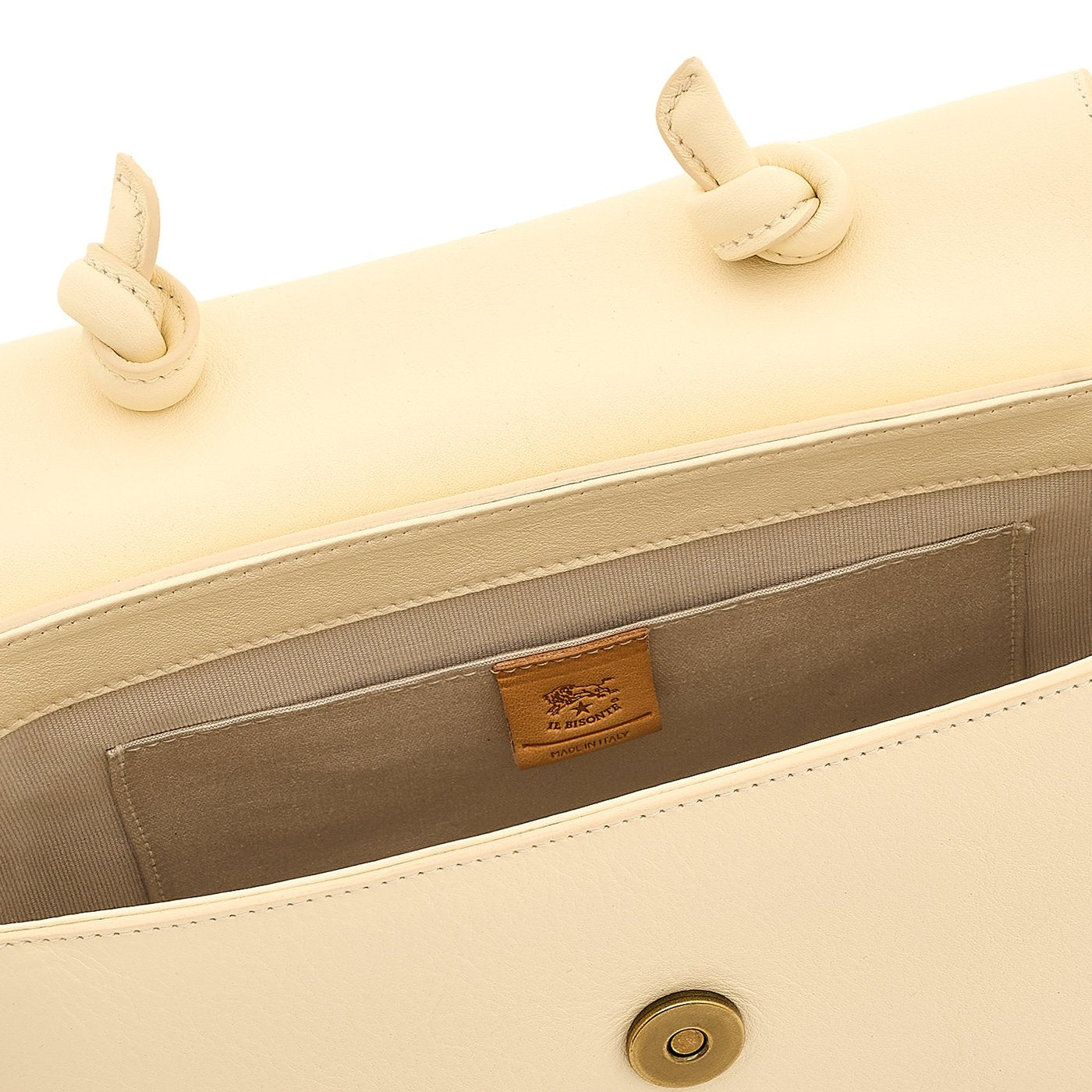 Il Bisonte 1978 Handtasche Rindsleder Milchweiß