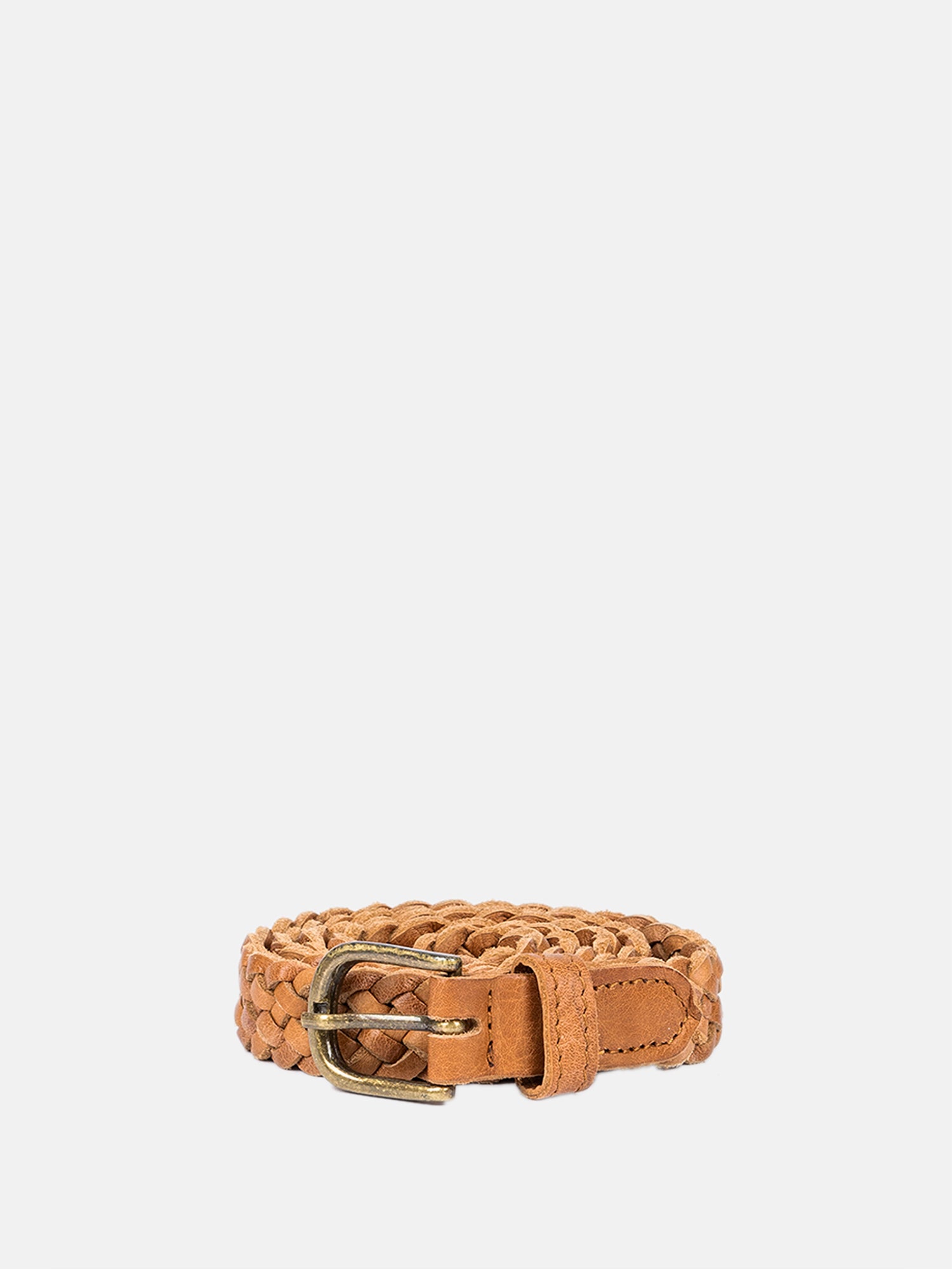 RE:DESIGNED Hazel 5292 Flechtgürtel Burned Tan Leder