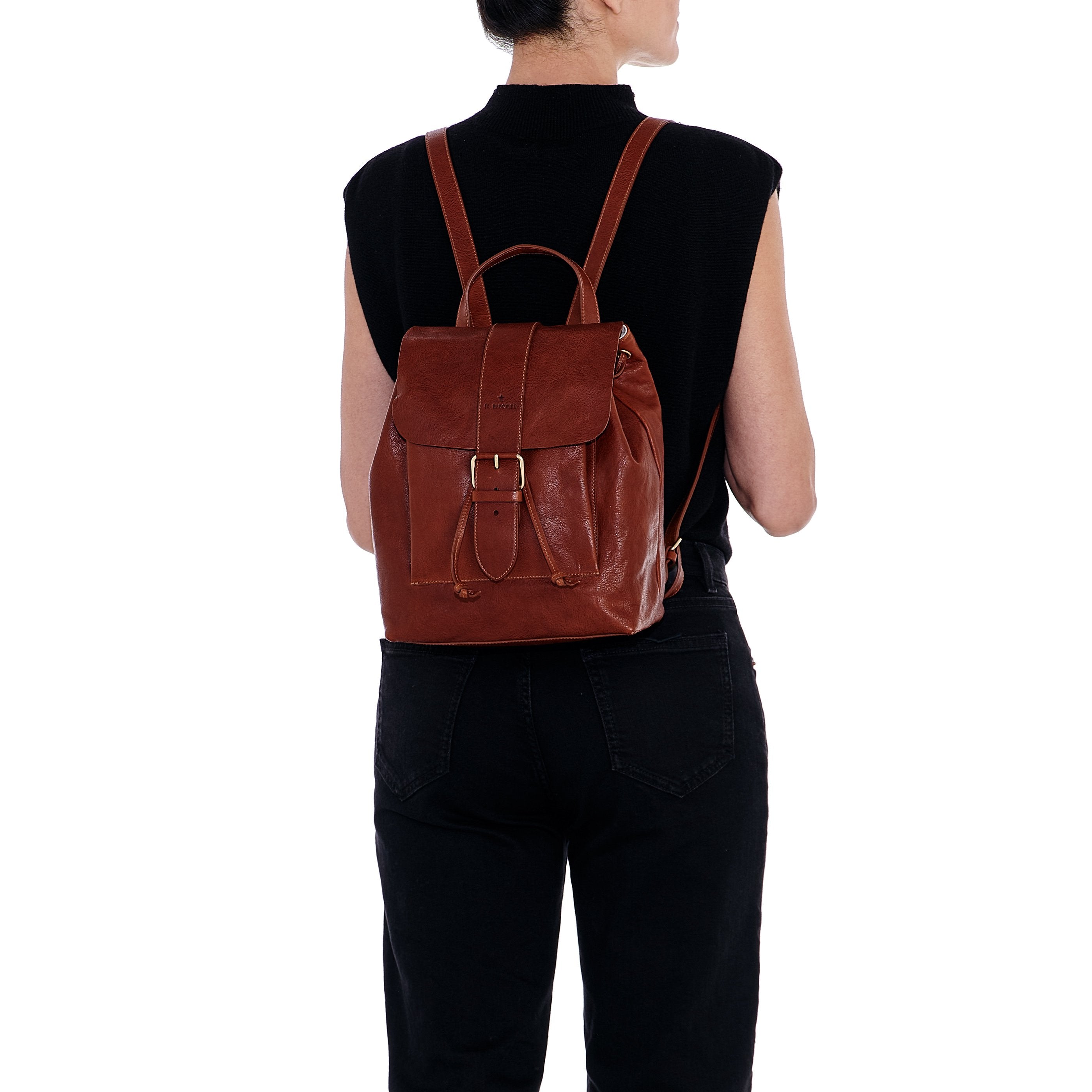 Il Bisonte 1990 Rucksack Leder seppia Damen