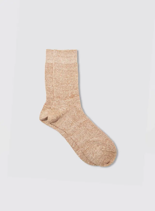 Maria la Rosa Linen Socken Braun Leinen