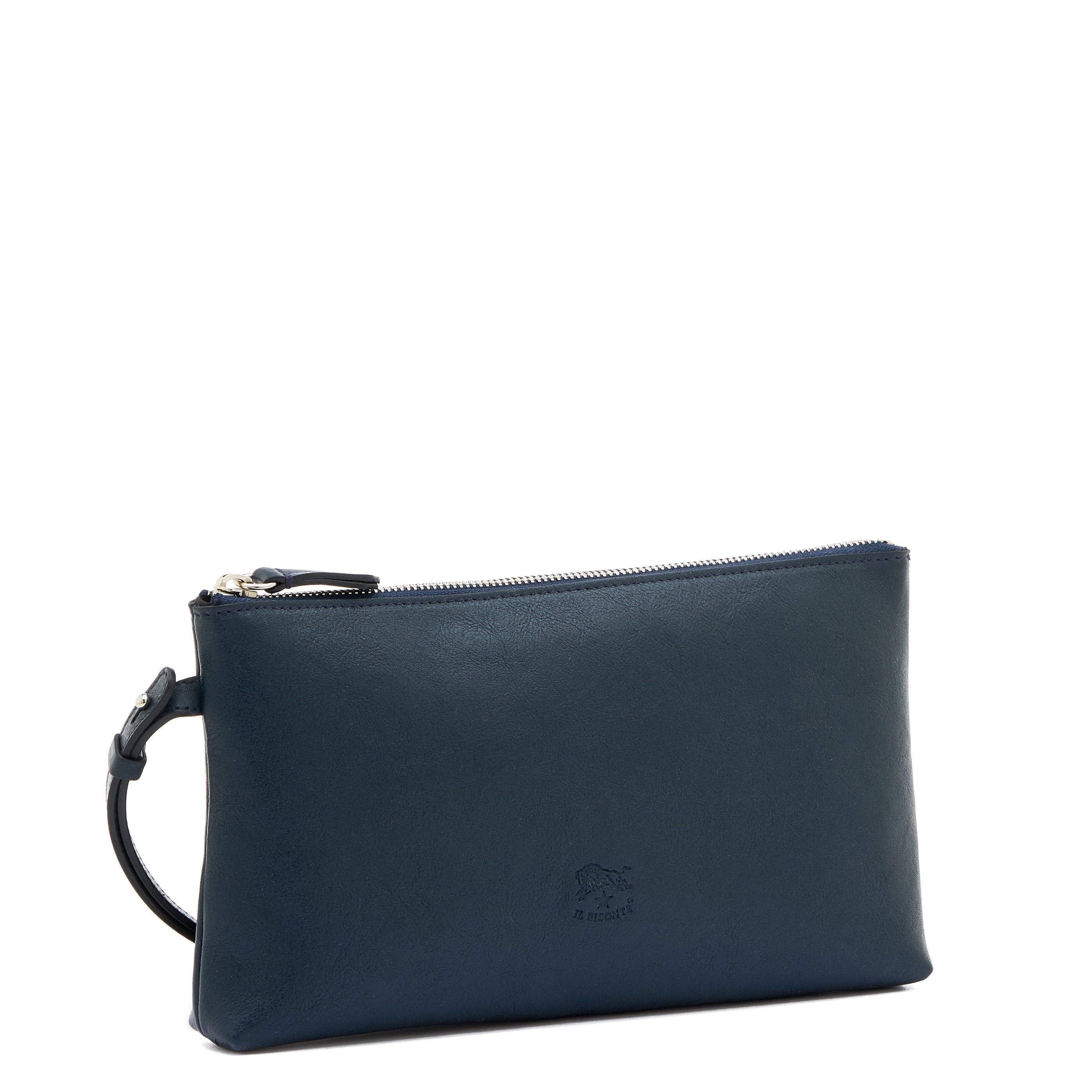 Il Bisonte Oriuolo Clutch Mitternachtsblau Vollleder