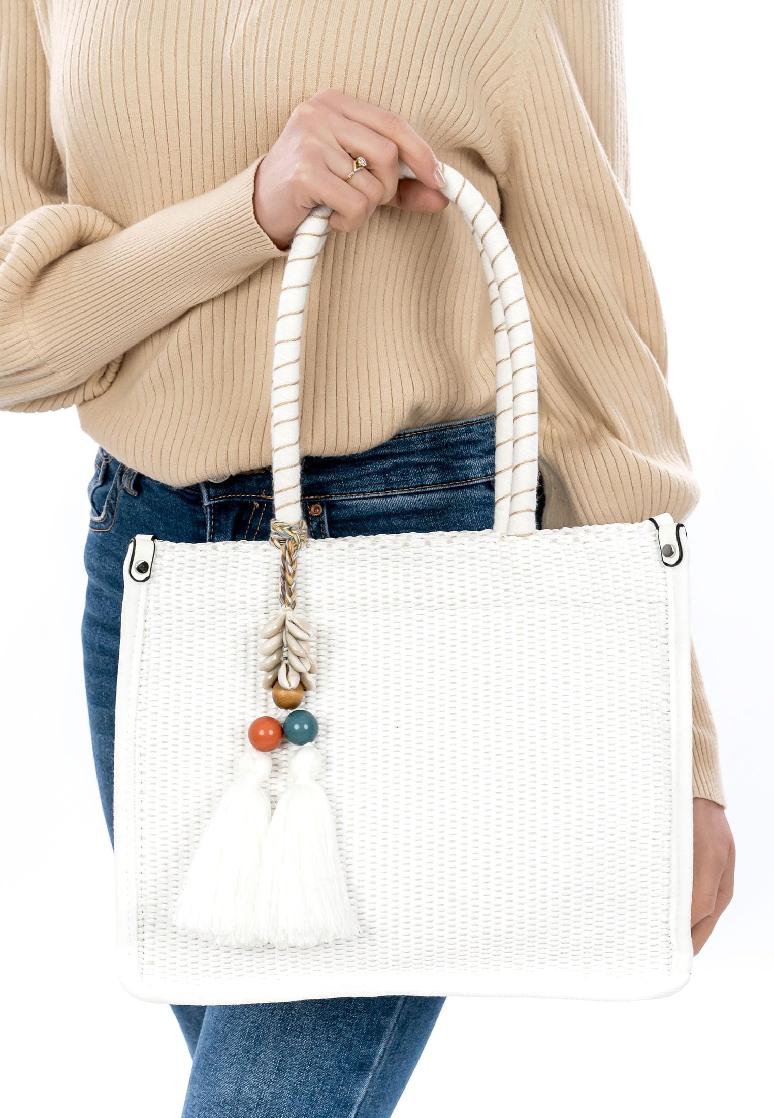 SURI FREY Kirsty Cityshopper M Schultertasche White Bast