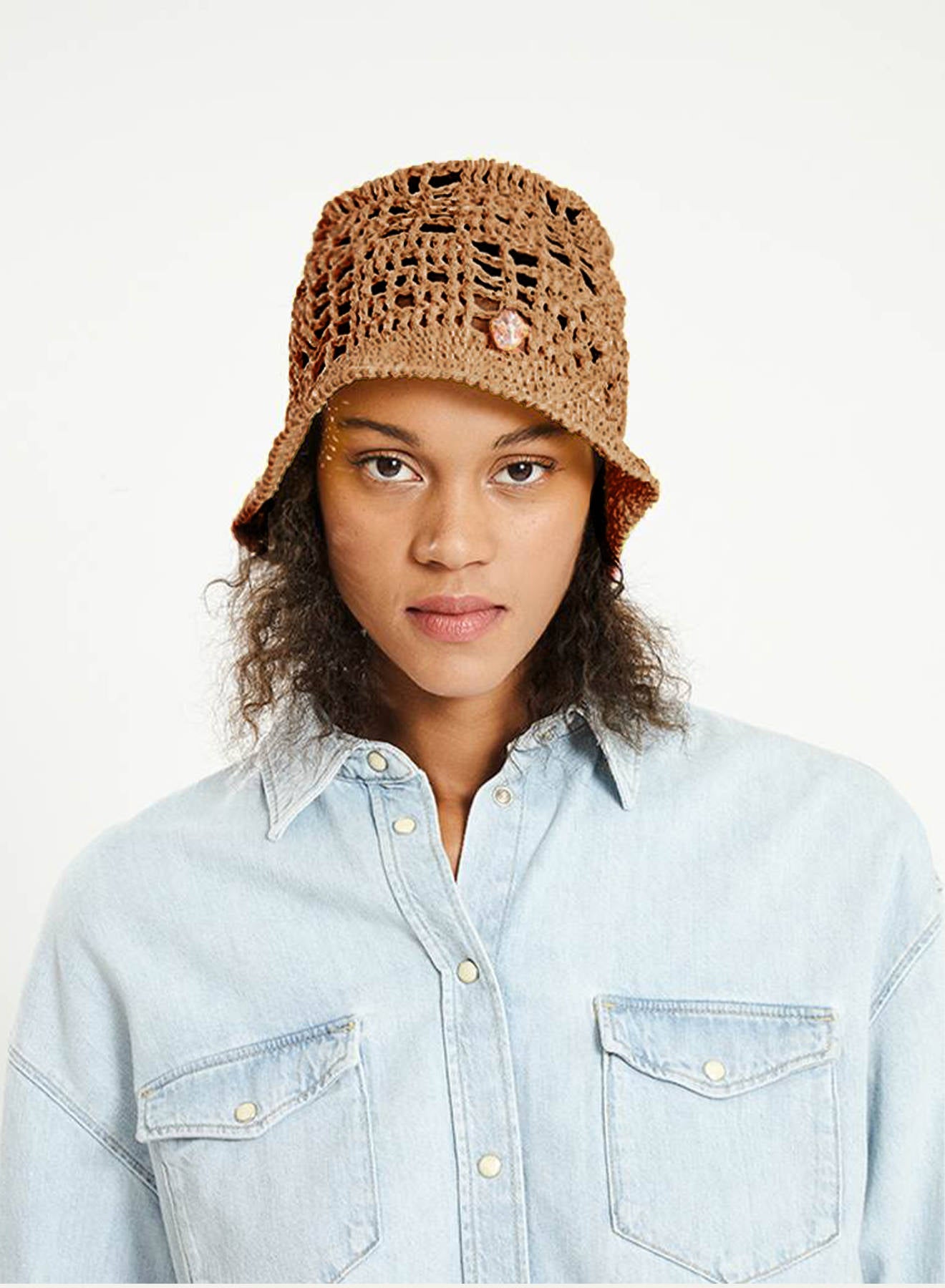Maria la Rosa Crochet Hut OS Viskose-Raffia