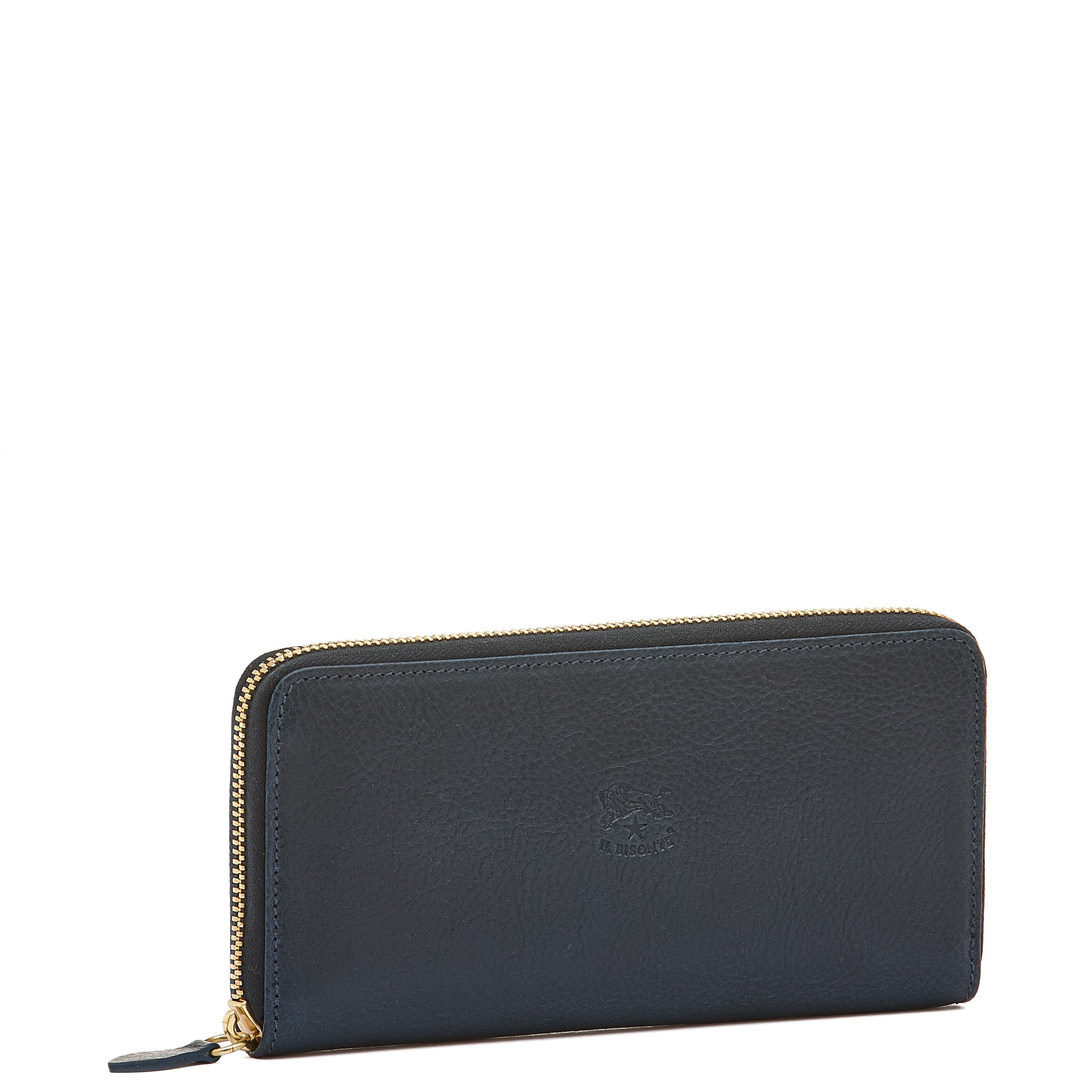 Il Bisonte Ametista Geldbörse Zip blau Vollleder Damen