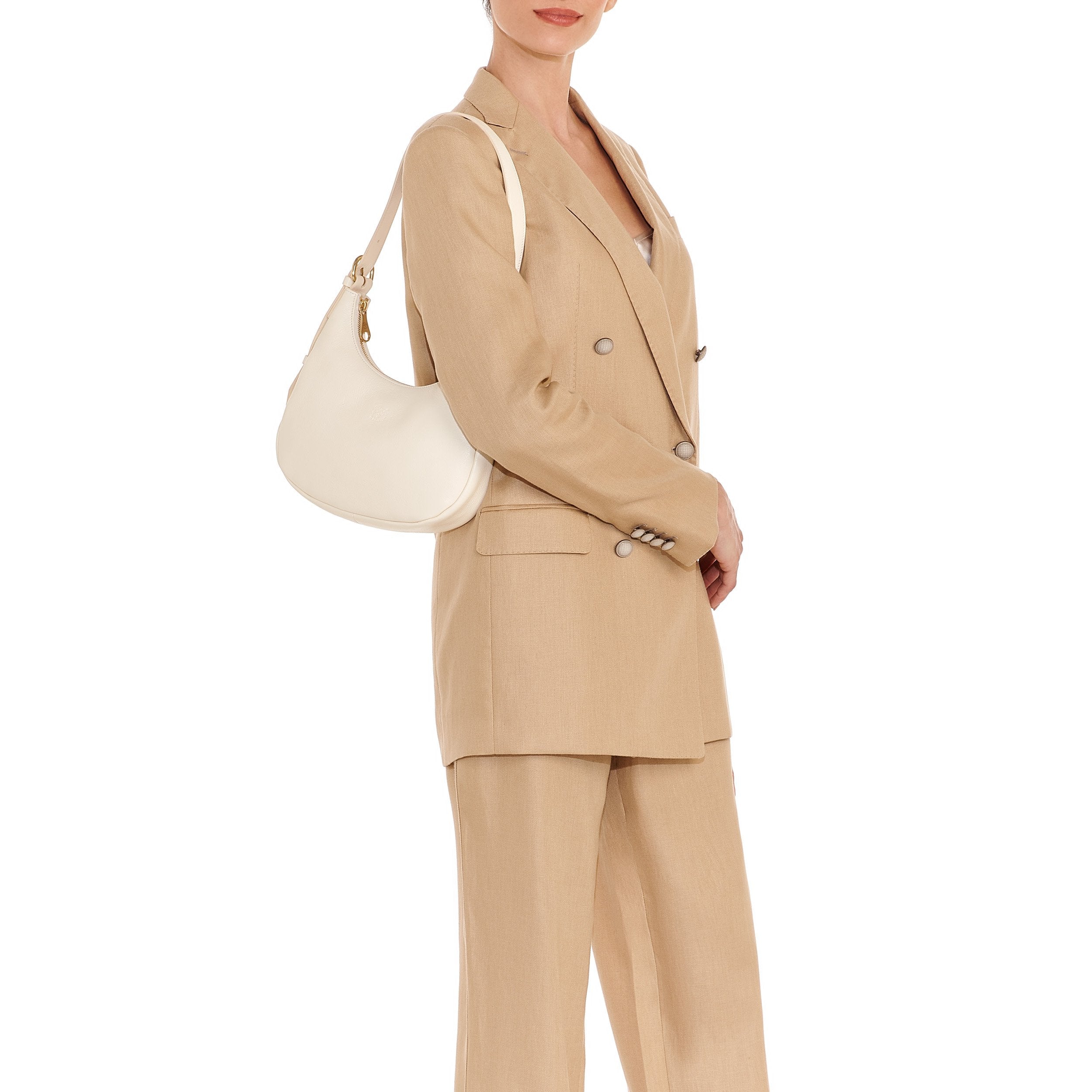Il Bisonte Belcanto Schultertasche klein Vollleder Latte