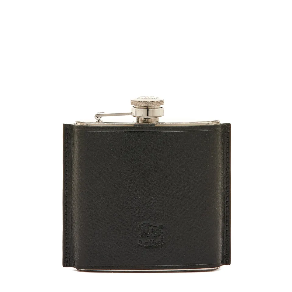 Il Bisonte Home Flachmann Vollleder schwarz Edelstahl
