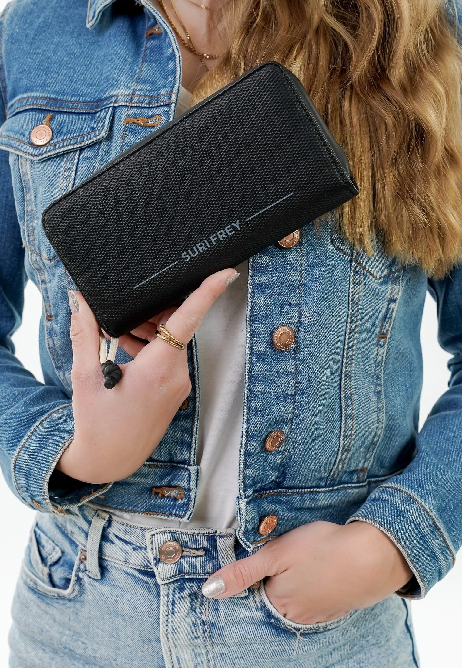 SURI FREY Cindy Zip Around Wallet Geldbörse Schwarz