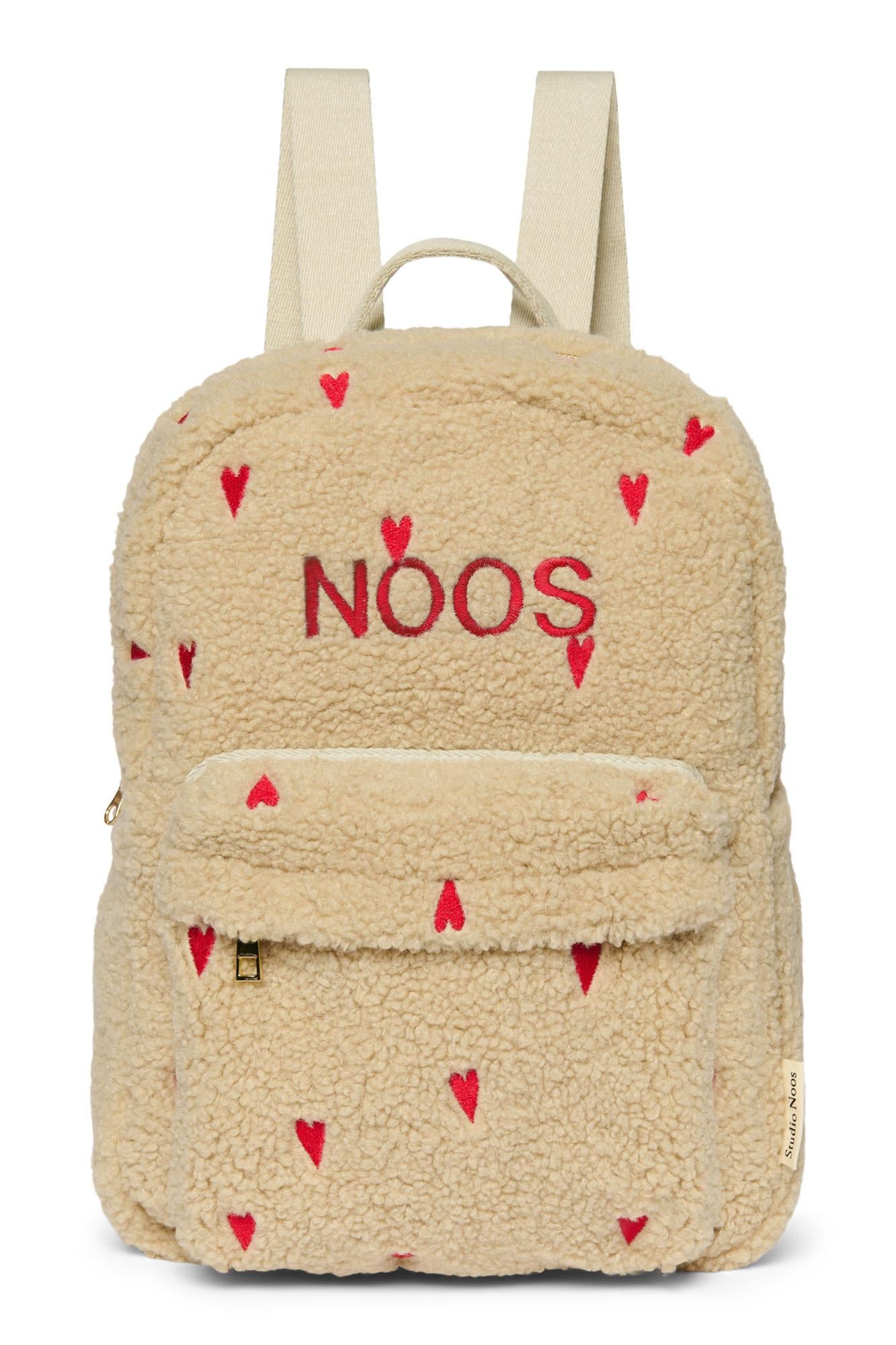 Studio Noos Teddy Midi Rucksack Ecru Hearts Kinder 6+