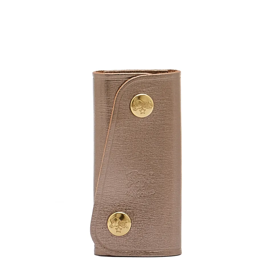 Il Bisonte Schlüsselanhänger Vollleder Bronze Metallic