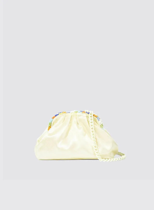 Maria la Rosa Ballet Mini Bag Baby Yellow Satin Clutch