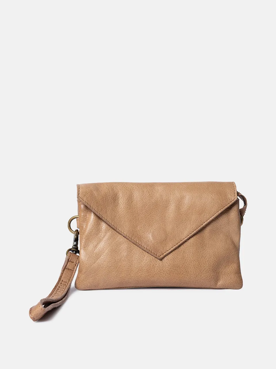 RE:DESIGNED Claire Urban Clutch Taupe Vollleder