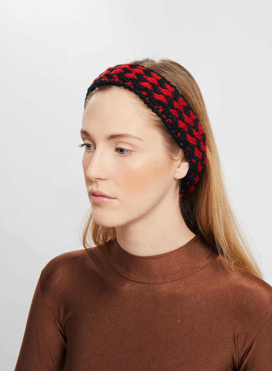 Maria la Rosa Headband Haarband Rot Wolle