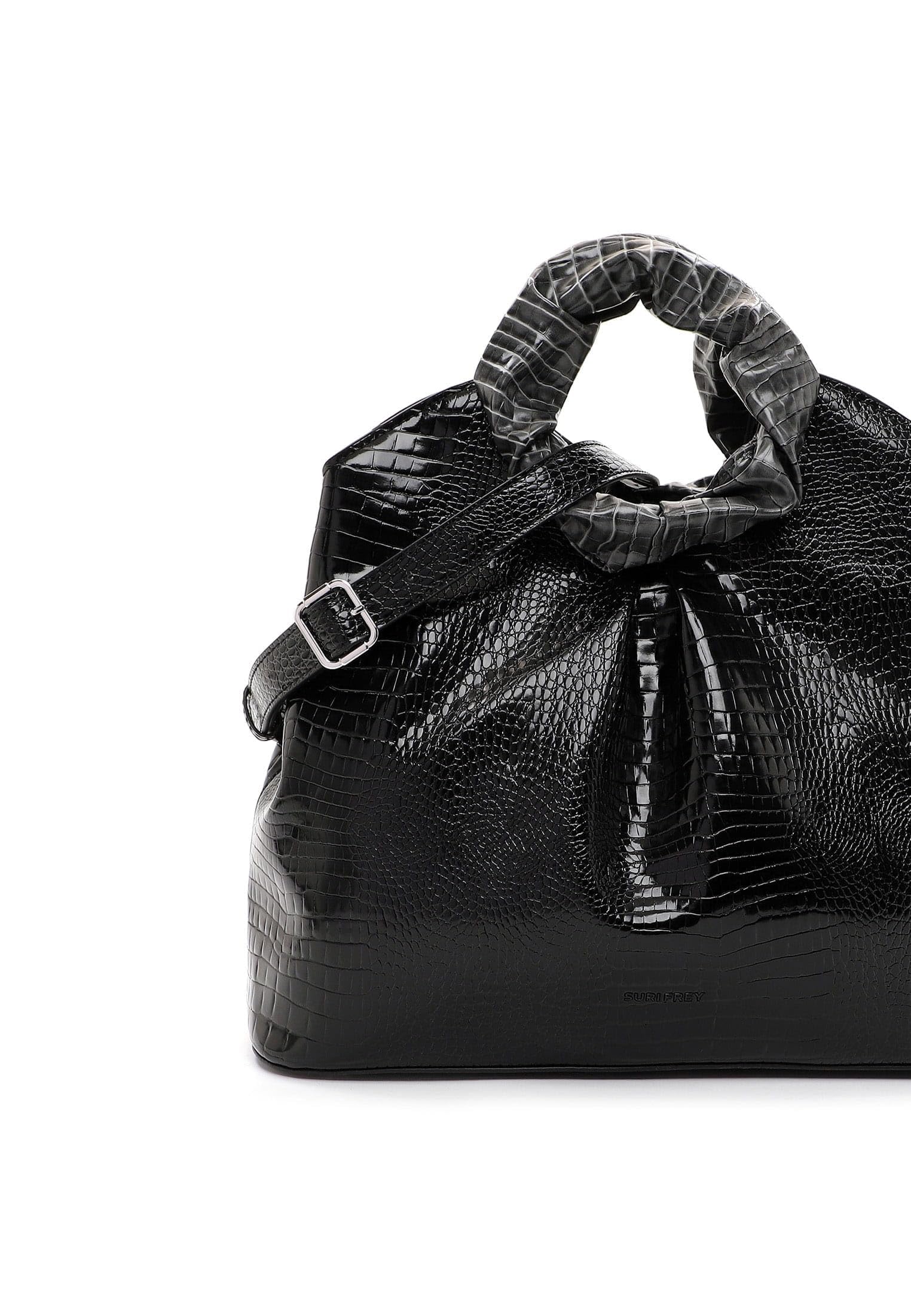 SURI FREY TechBag Shopper Black-Kroko Kroko-Optik