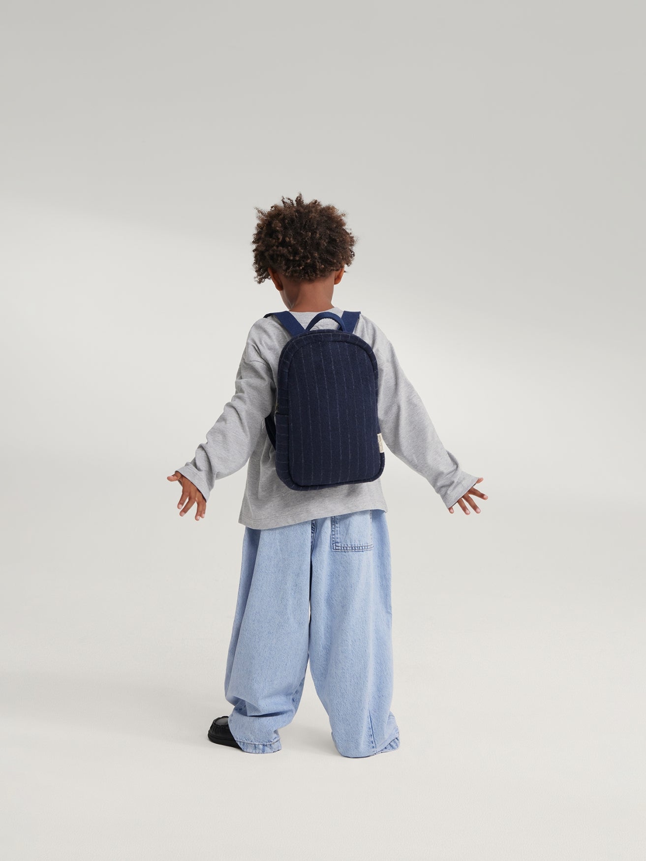Studio Noos Flannel Chalkstripe Mini Rucksack Dunkelblau