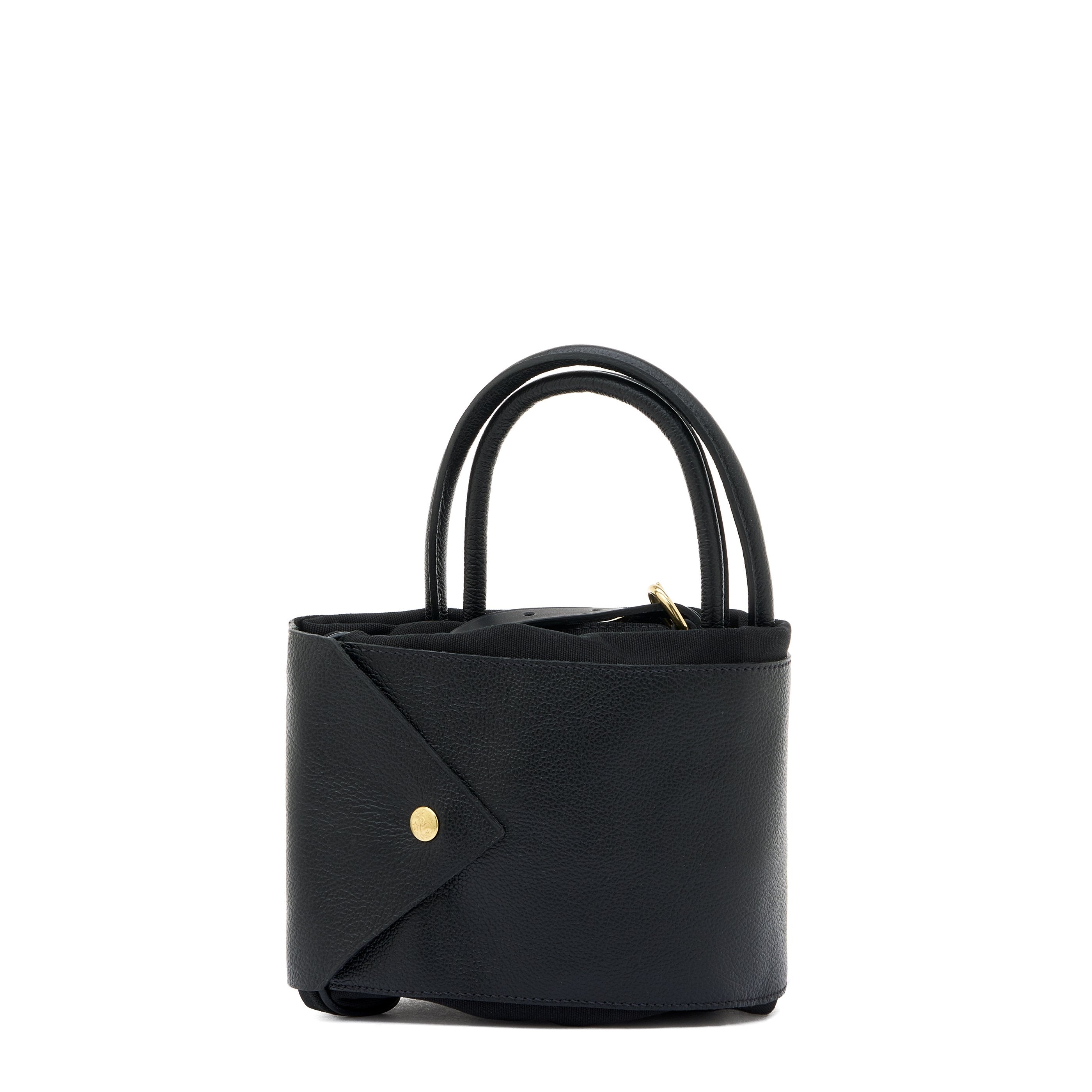 Il Bisonte Vagabonda Reisetasche schwarz Stoff Rindsleder