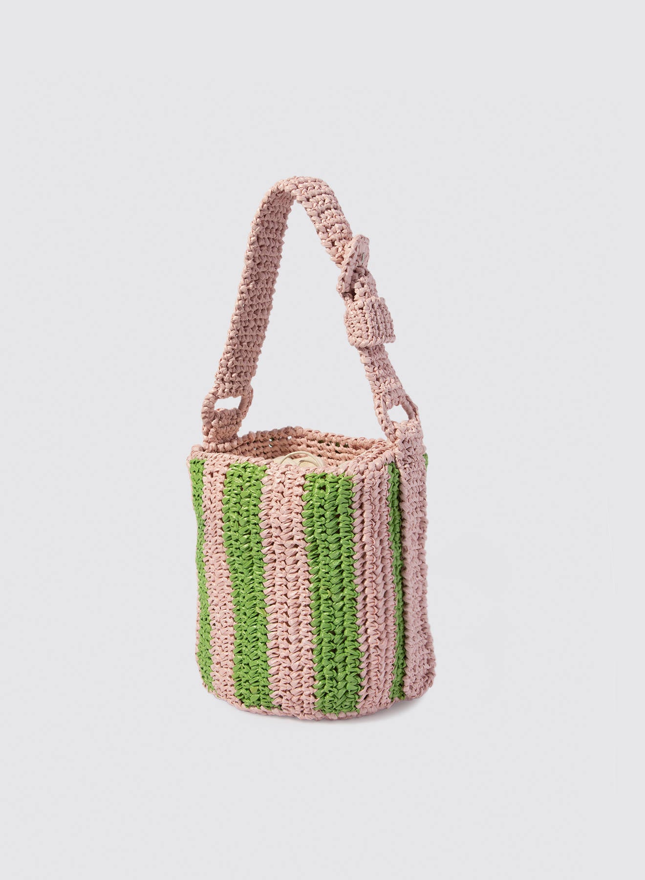 Maria la Rosa Cheyenne Mini Bucket Handtasche Gelb Raffia