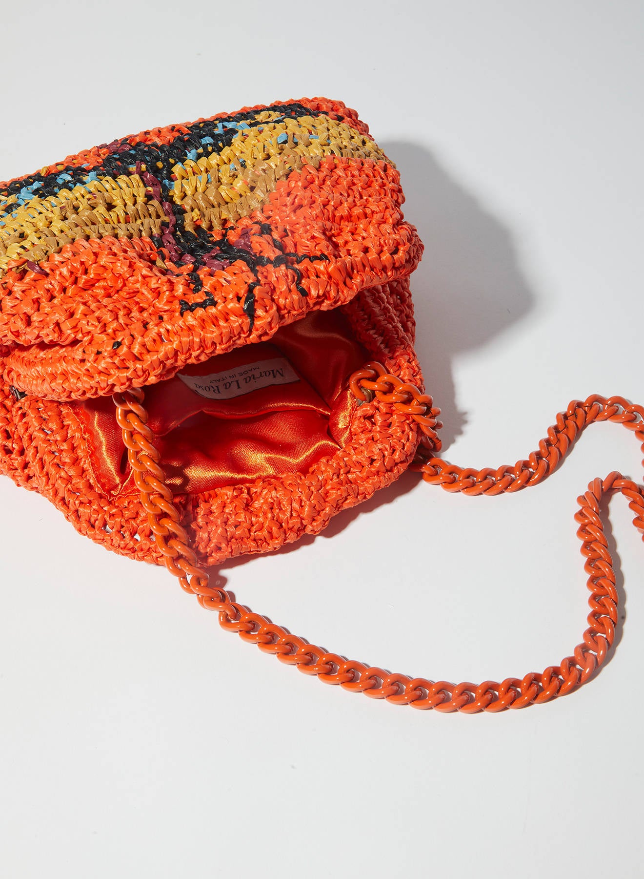 Maria la Rosa Dragonfly Crochet Mini Bag Orange