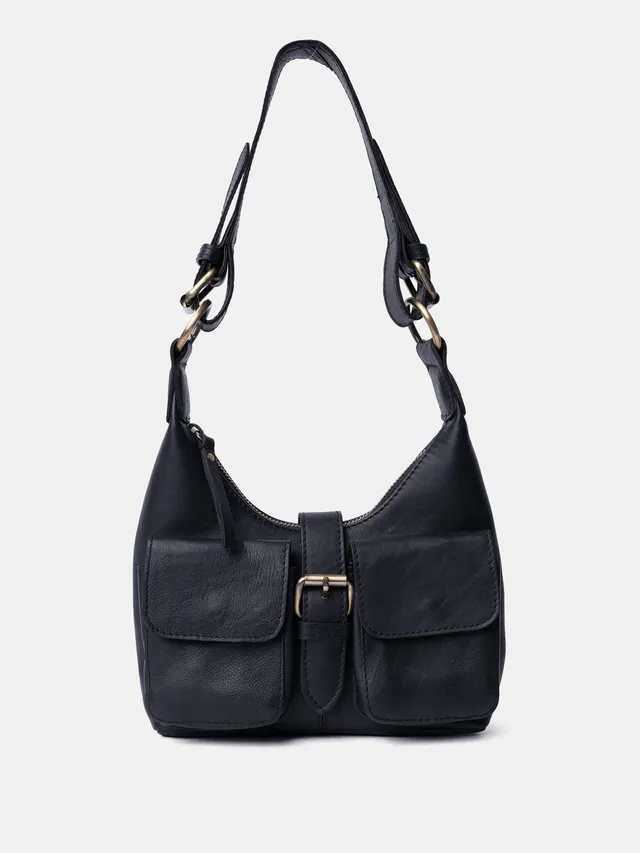 RE:DESIGNED Solvej Small Schultertasche Schwarz Leder
