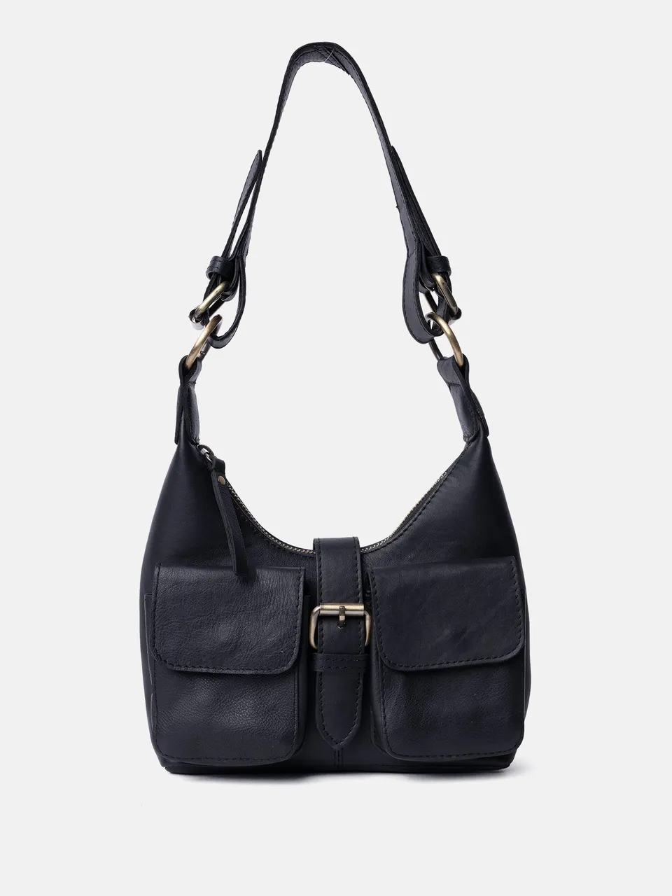 RE:DESIGNED Solvej Small Schultertasche Schwarz Leder