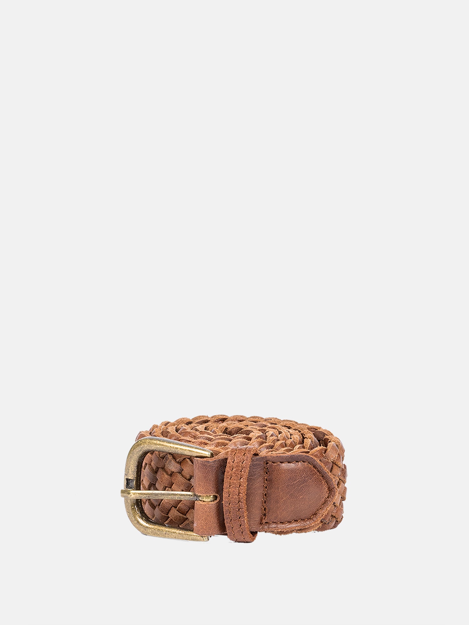 RE:DESIGNED Harper Gürtel Walnut Vollleder geflochten 3 cm