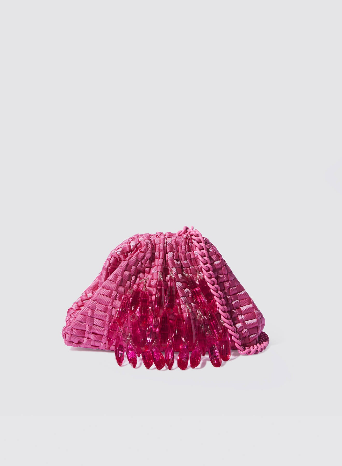 Maria la Rosa Eternity Mini Bag Clutch Fuchsia handgewebt