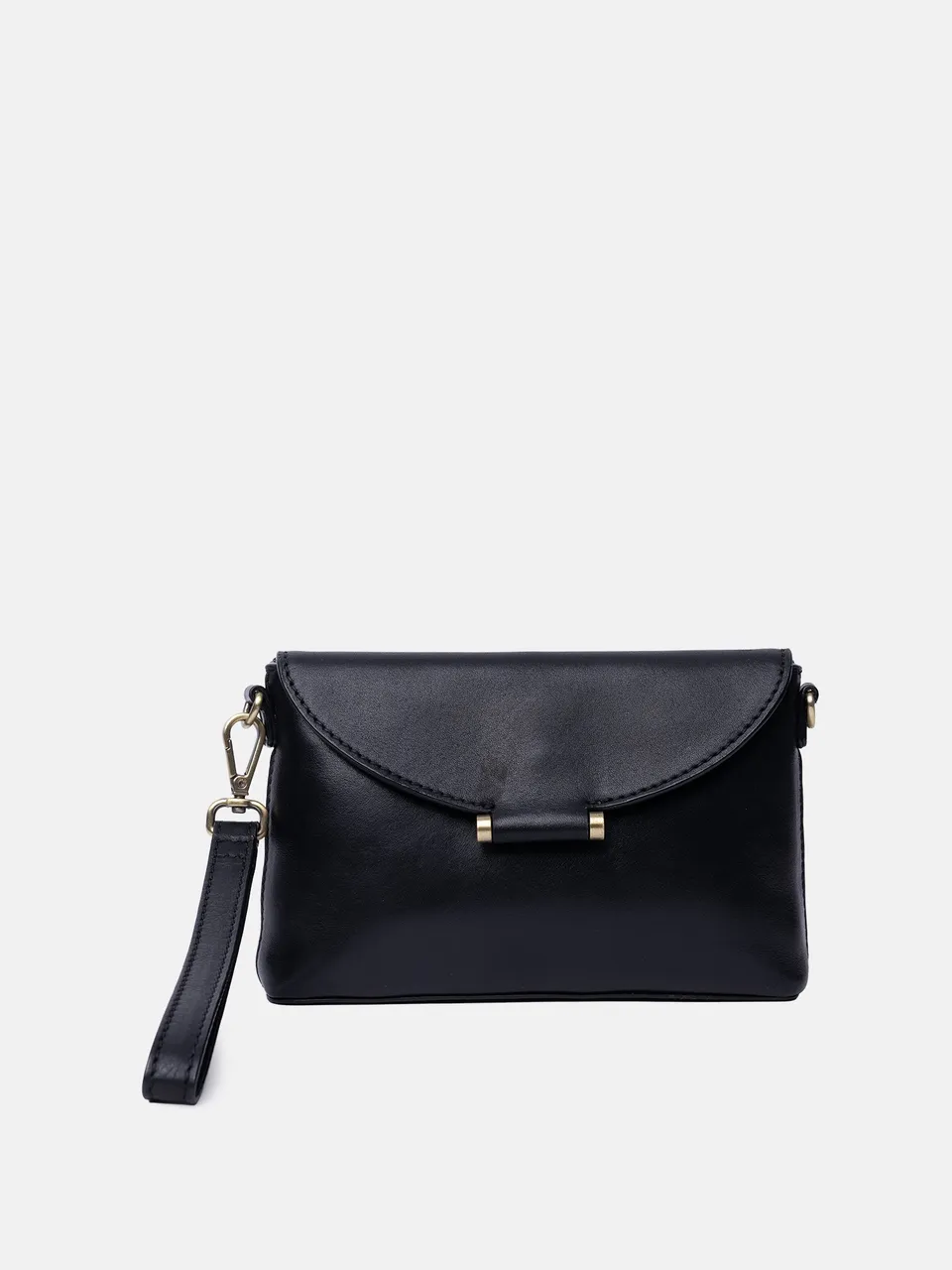 RE:DESIGNED Sonia Clutch Schwarz Vollleder