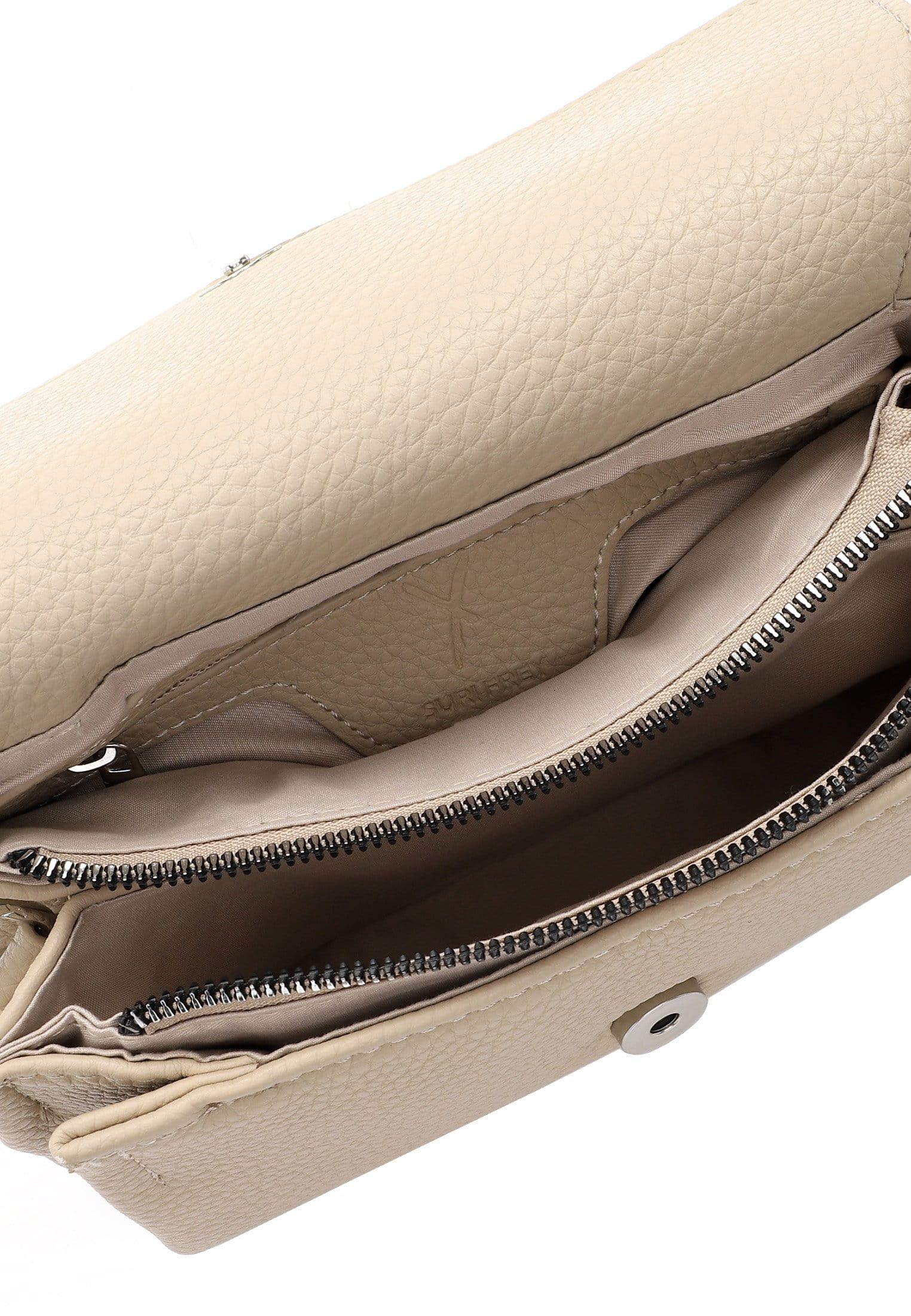 SURI FREY Hanny Crossbody Bag Umhängetasche Lighttaupe Klappe