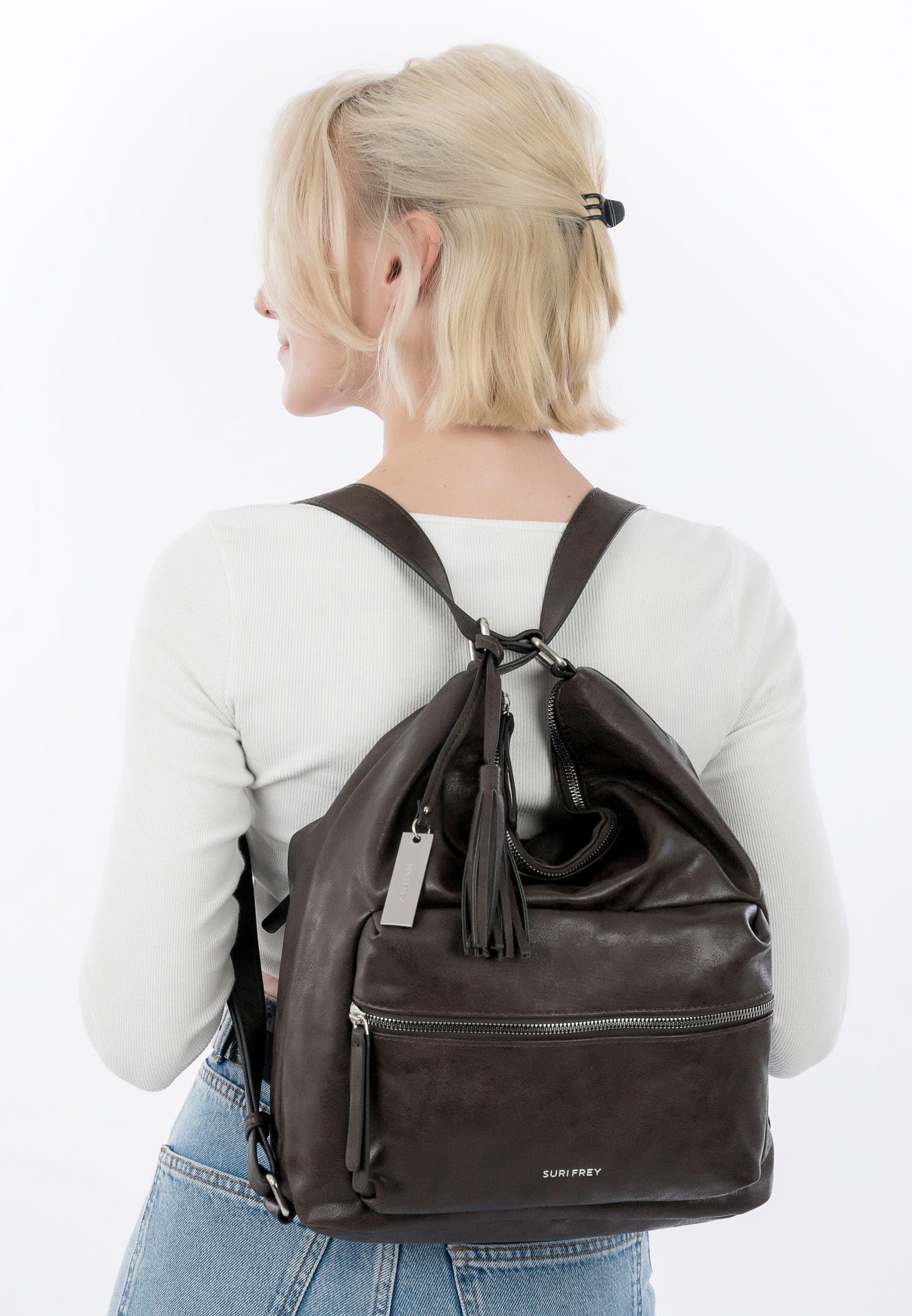 SURI FREY Carly Shoulderbag Rucksack Brown 2in1