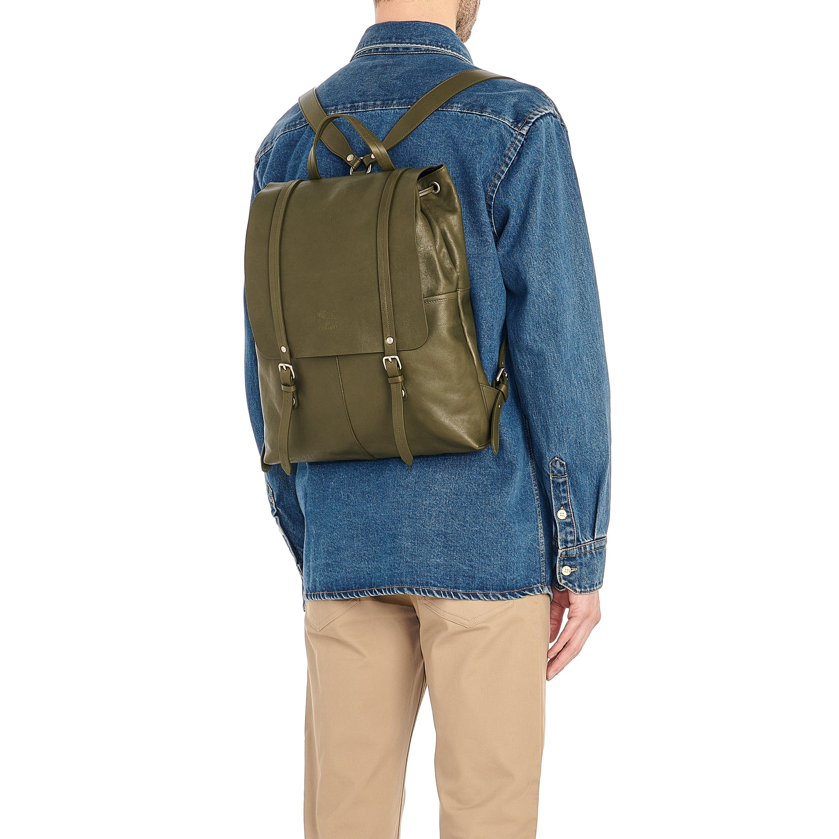 Il Bisonte Trappola Rucksack Vollleder Bosco