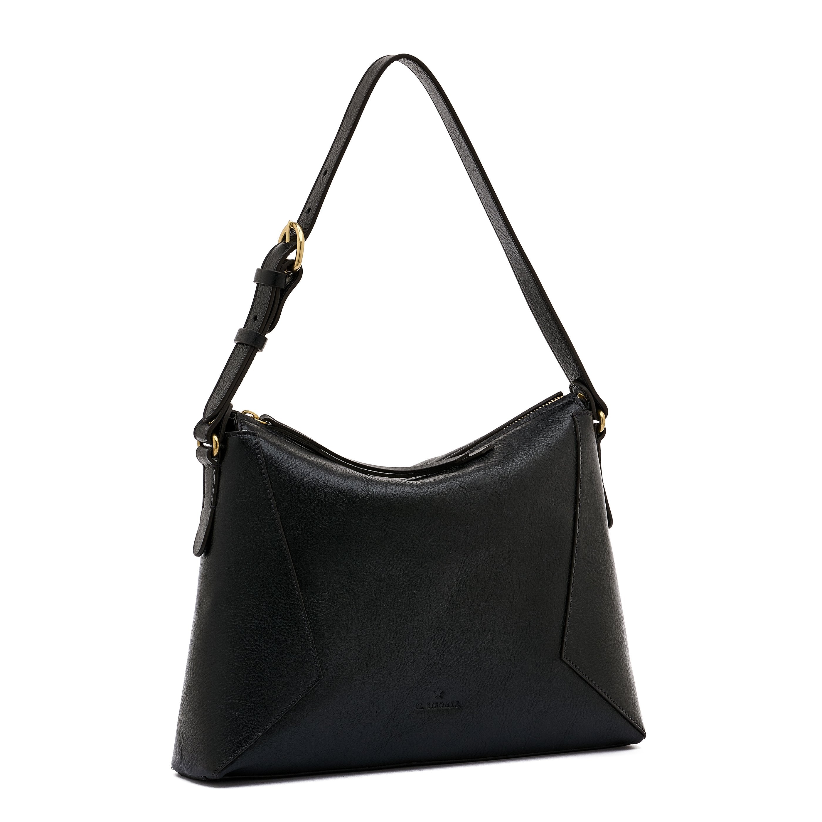 Il Bisonte Storia Schultertasche Schwarz Vollleder