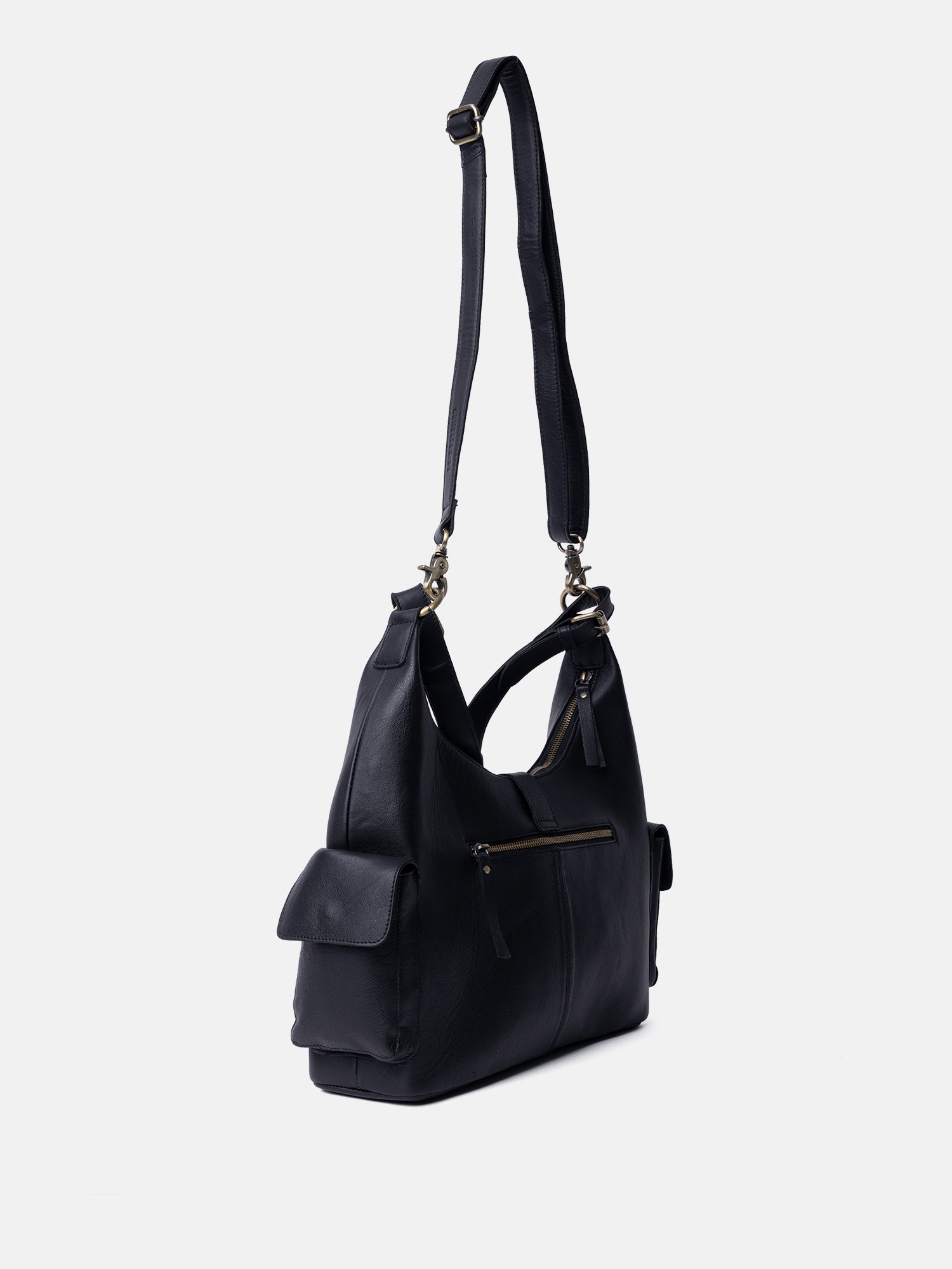 RE:DESIGNED Solvej Large Schultertasche Schwarz Fächer
