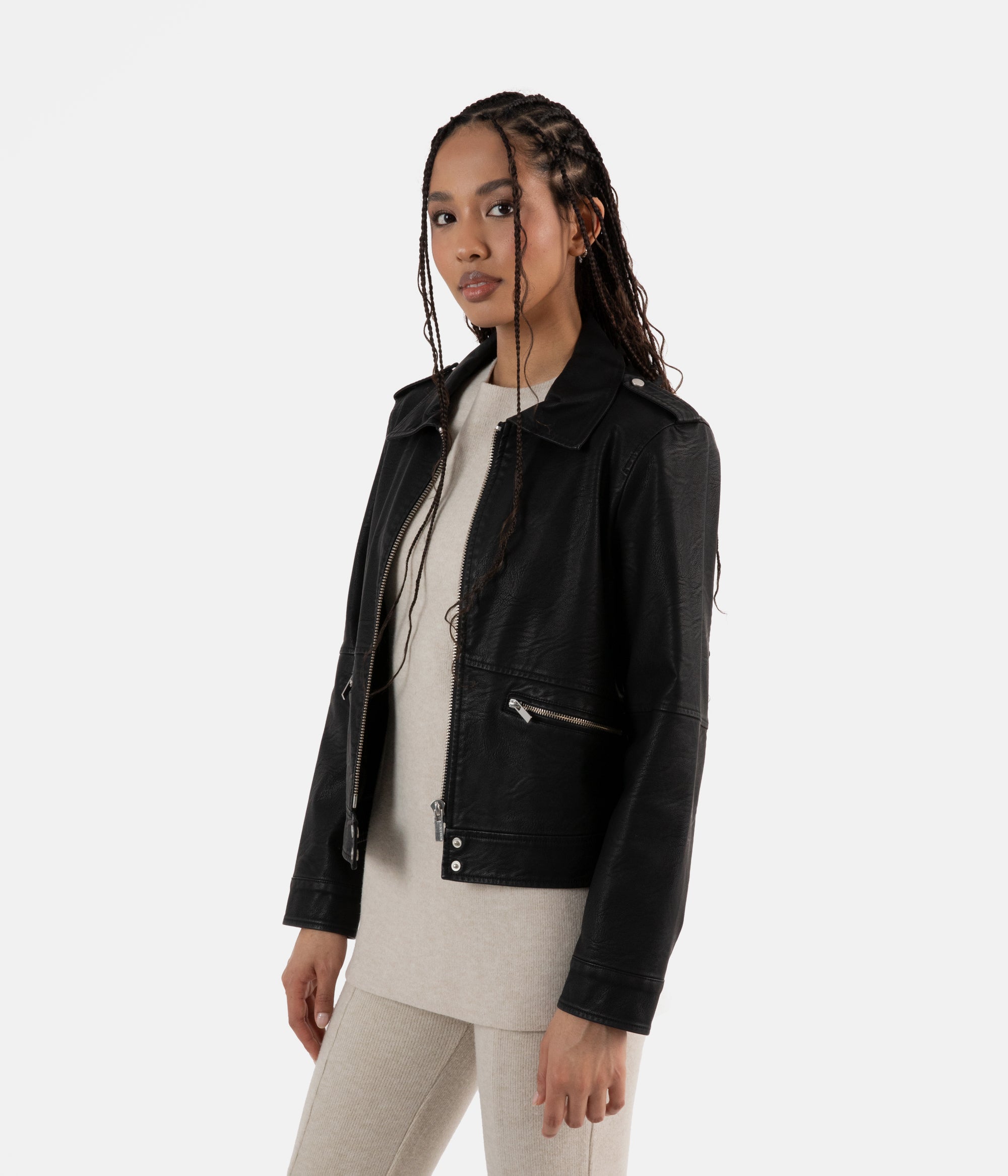 Matt & Nat VAUGHN Jacke schwarz veganes Leder