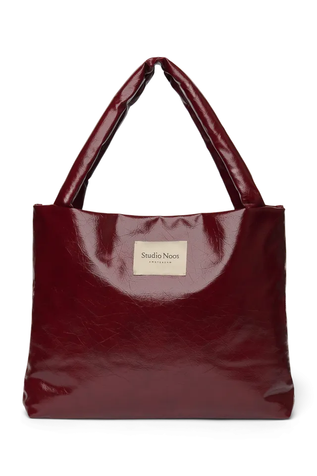 Studio Noos Vegan Mom Bag Shopper Burgundy Kunstleder