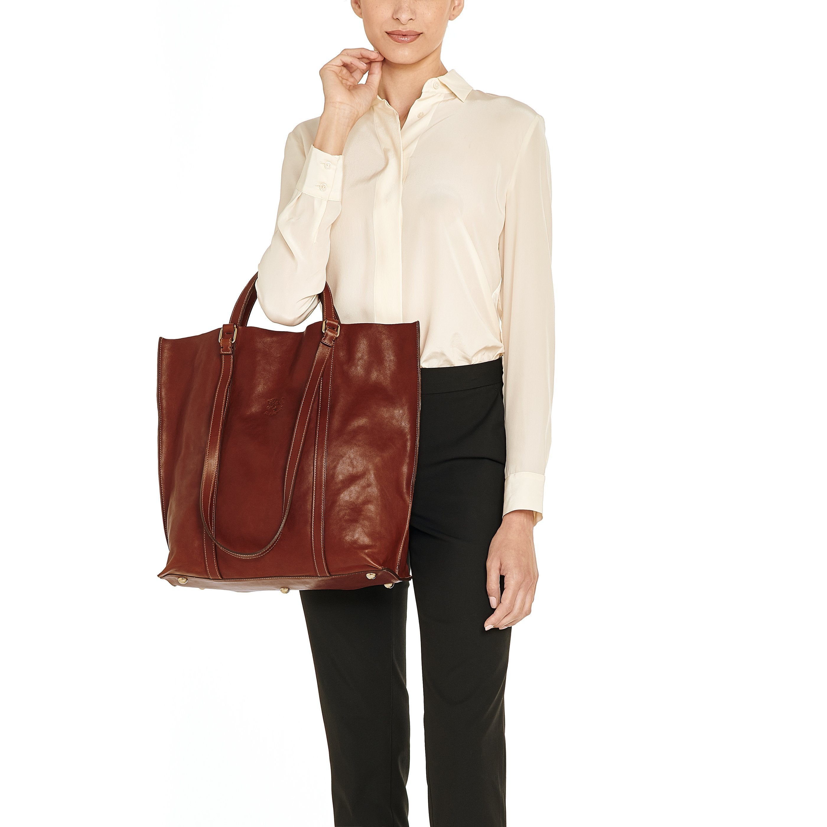 Il Bisonte Handtasche Sepia Vollleder Damen