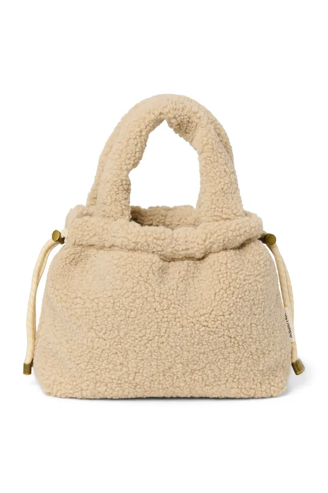 Studio Noos Teddy Mini Beuteltasche Ecru Plüsch