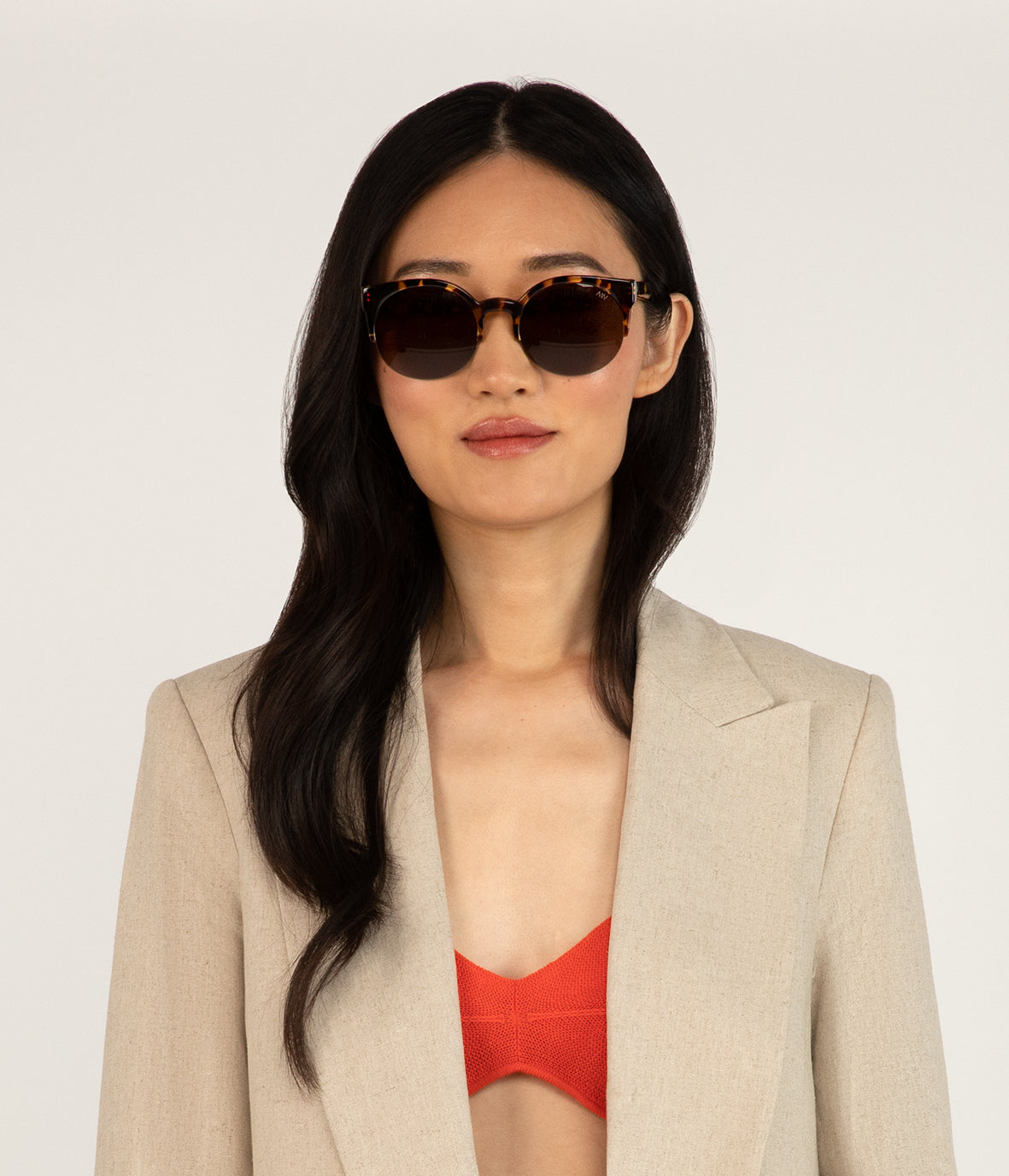 Matt & Nat Overt Clubmaster Sonnenbrille Braun