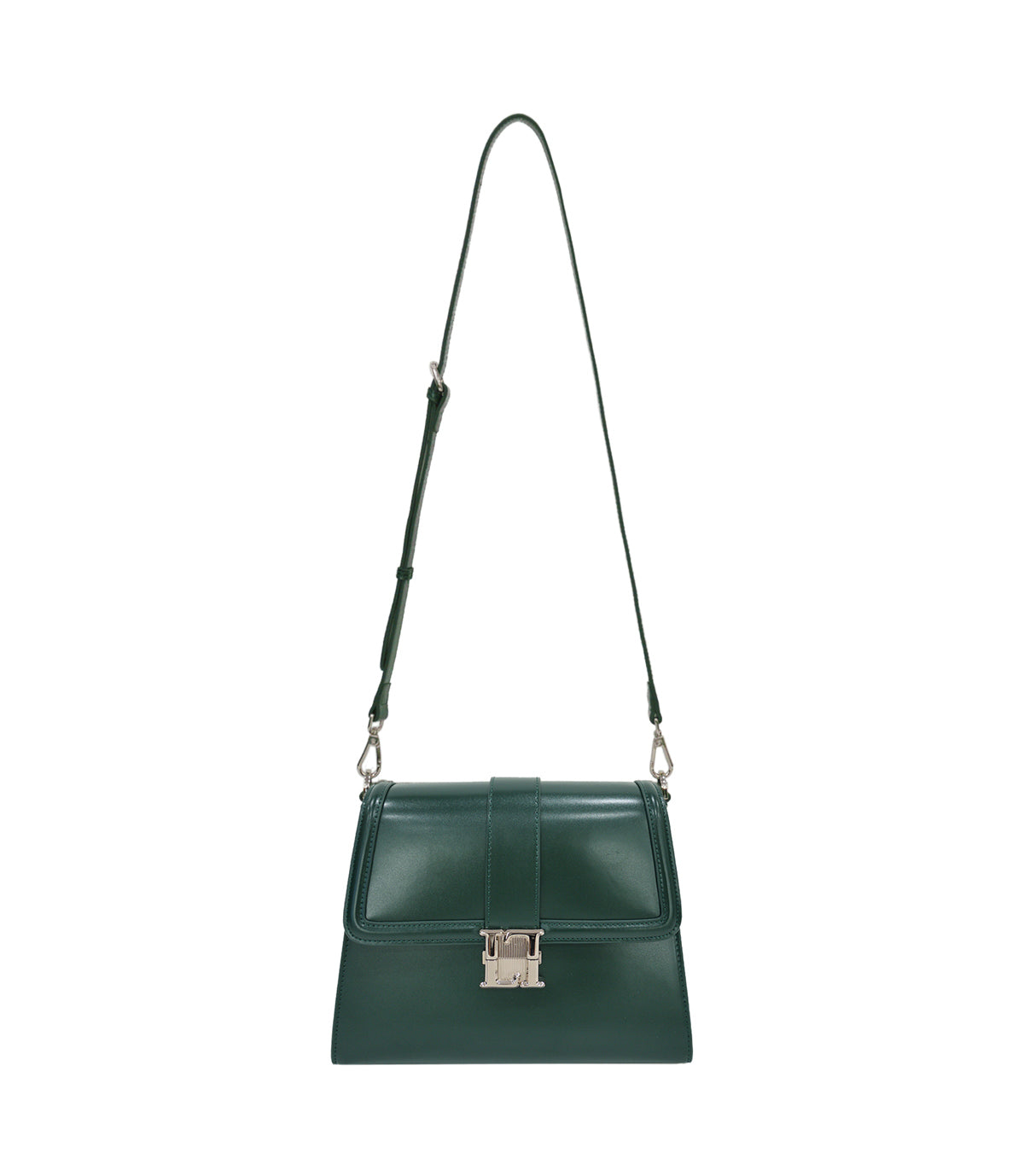Lamarthe Bella Schultertasche Dunkelgrün Spaltleder
