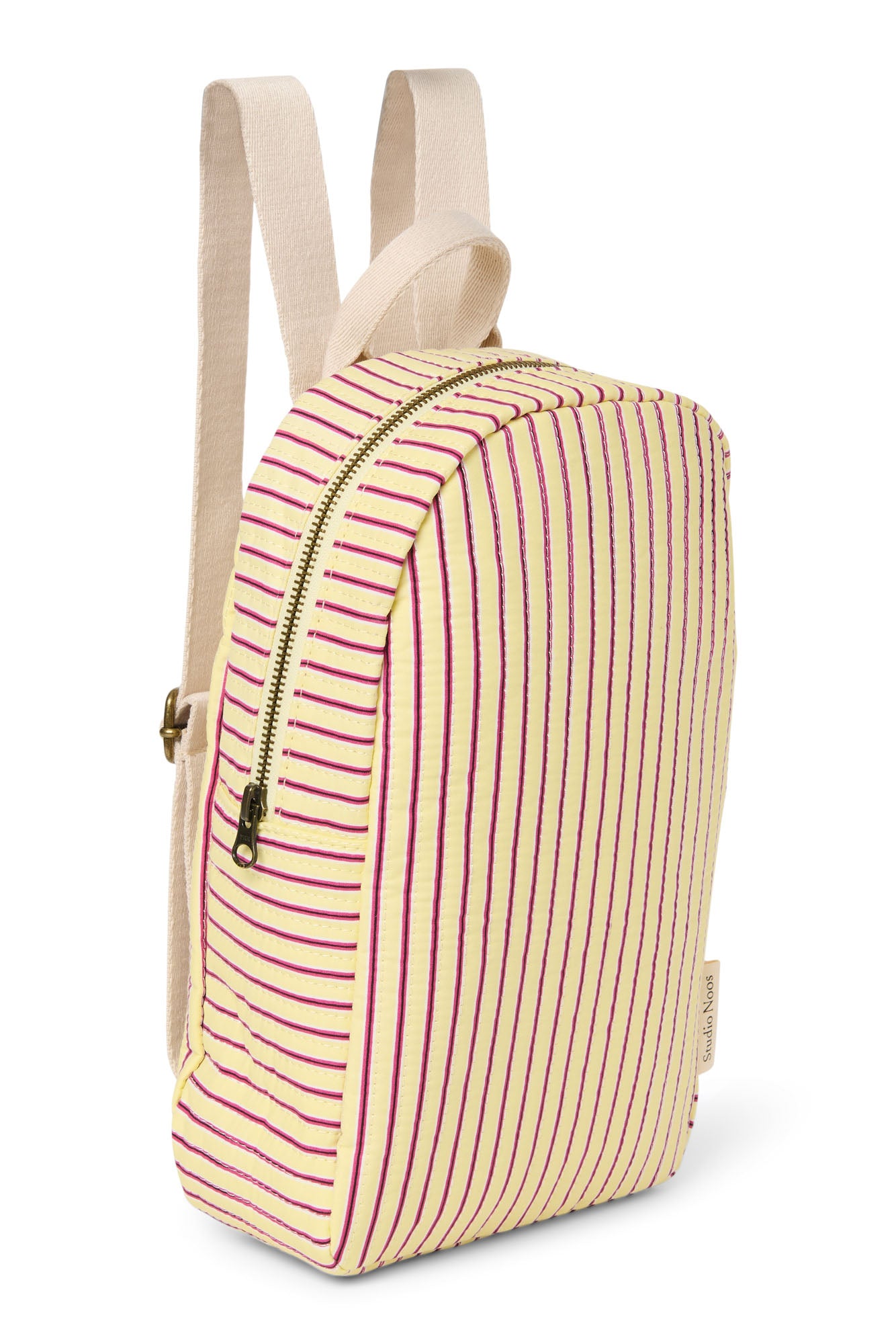 Studio Noos Poplin Striped Mini Rucksack Butter Yellow für Kinder