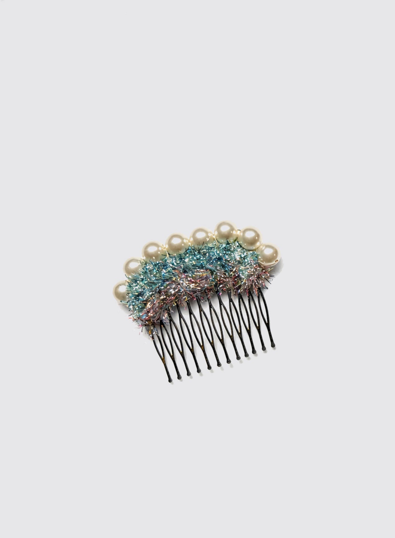 Maria la Rosa Pearl Comb Haarkamm Green Perlen