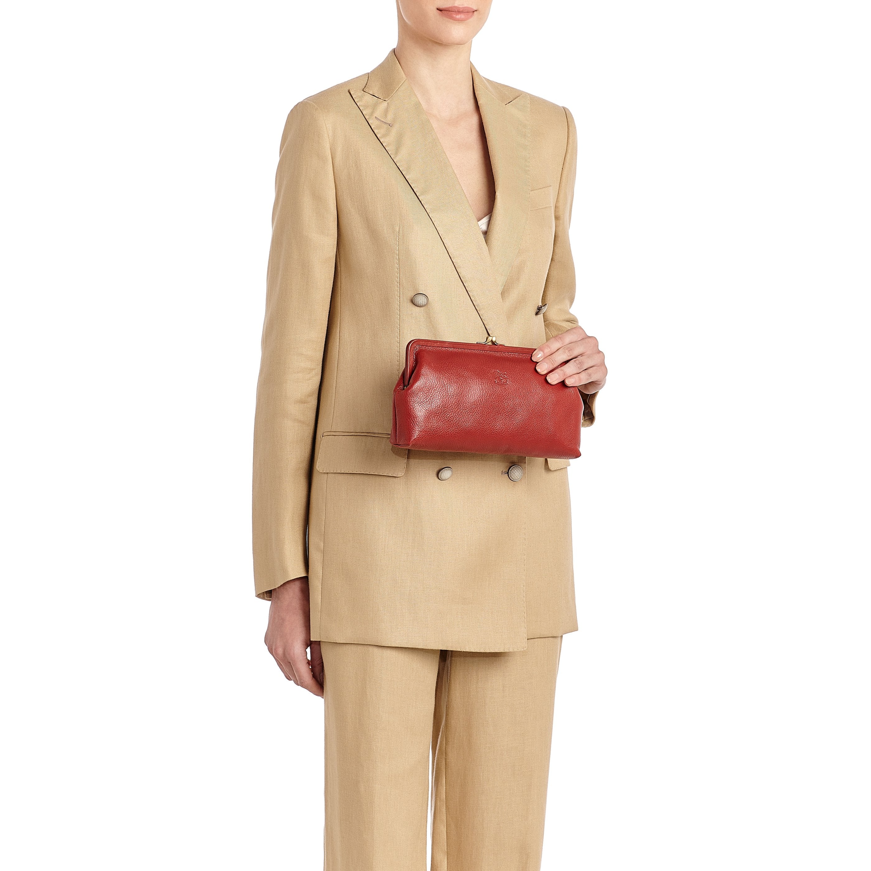 Il Bisonte Manuela Pochette rot Vollleder Clutch