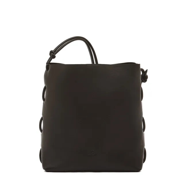 Il Bisonte Snodo Schultertasche schwarz Vollleder