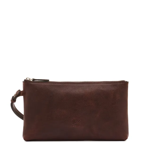 Il Bisonte Oriuolo Herrenclutch Caffè Vollleder