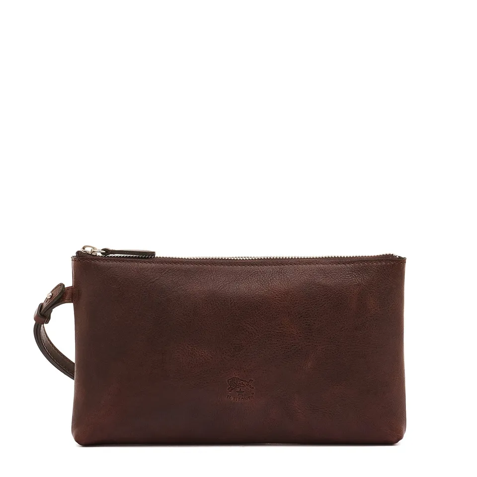 Il Bisonte Oriuolo Herrenclutch Caffè Vollleder