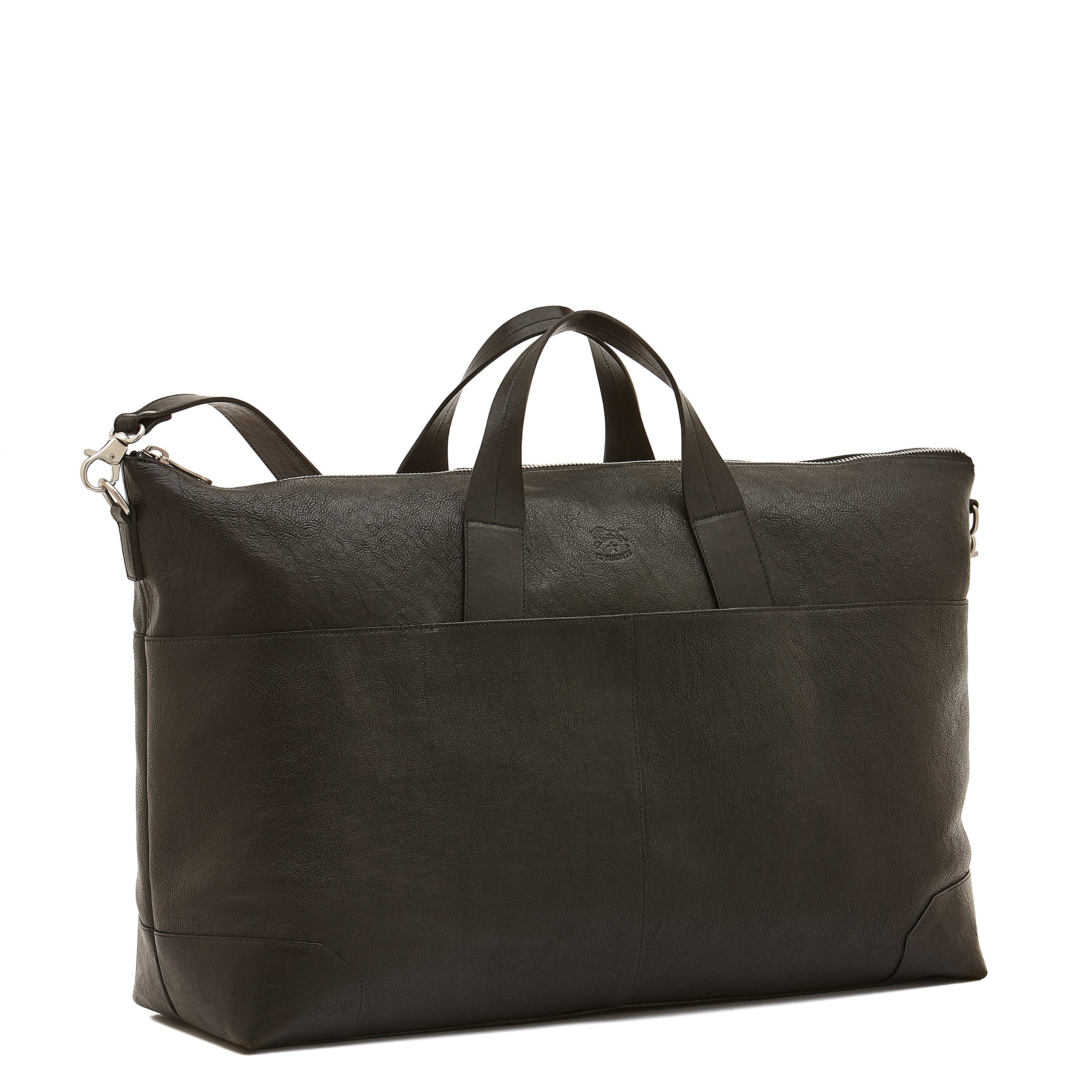 Il Bisonte Galileo Reisetasche Schwarz Vollleder
