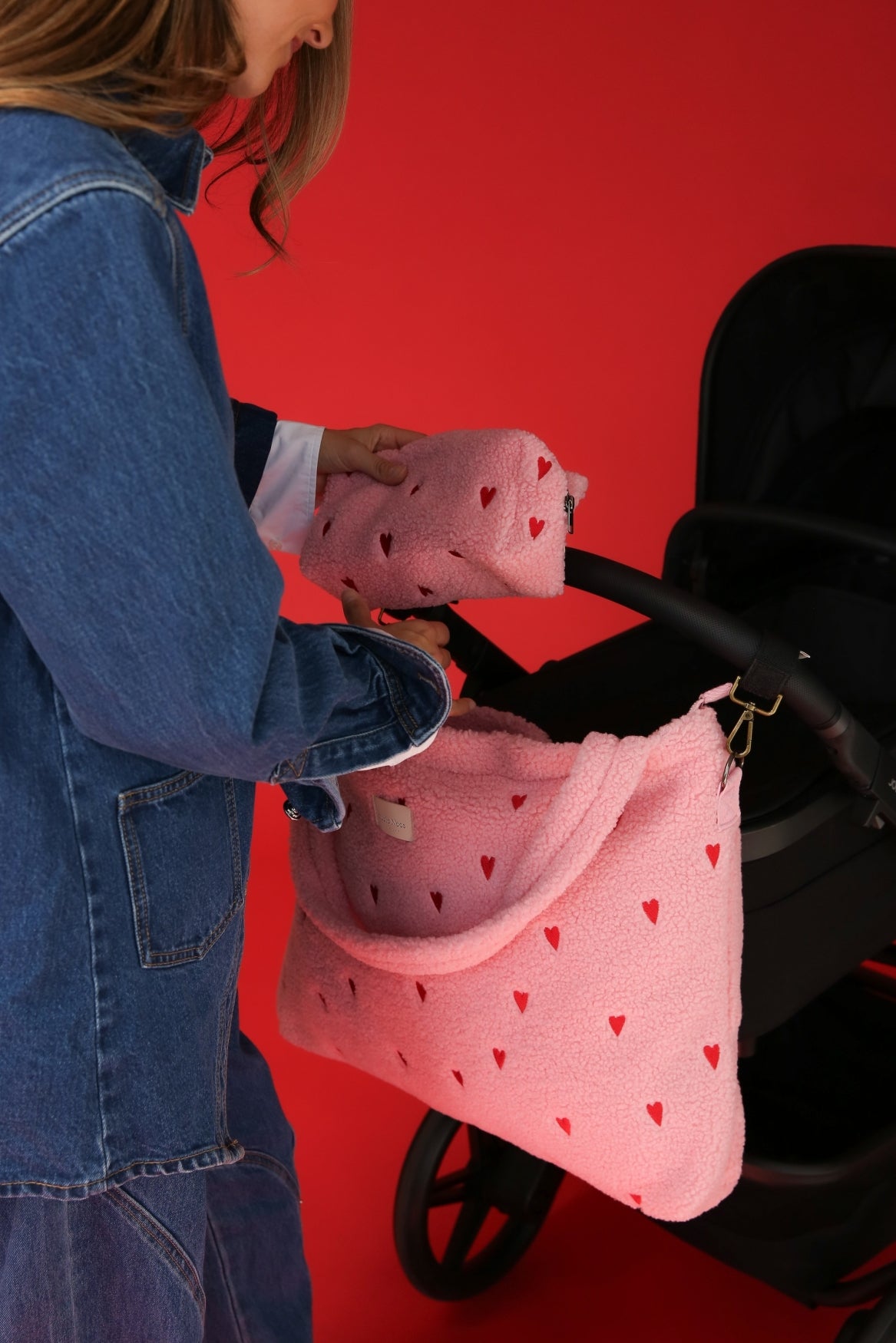 Studio Noos Teddy Wickeltasche Hellrosa Hearts