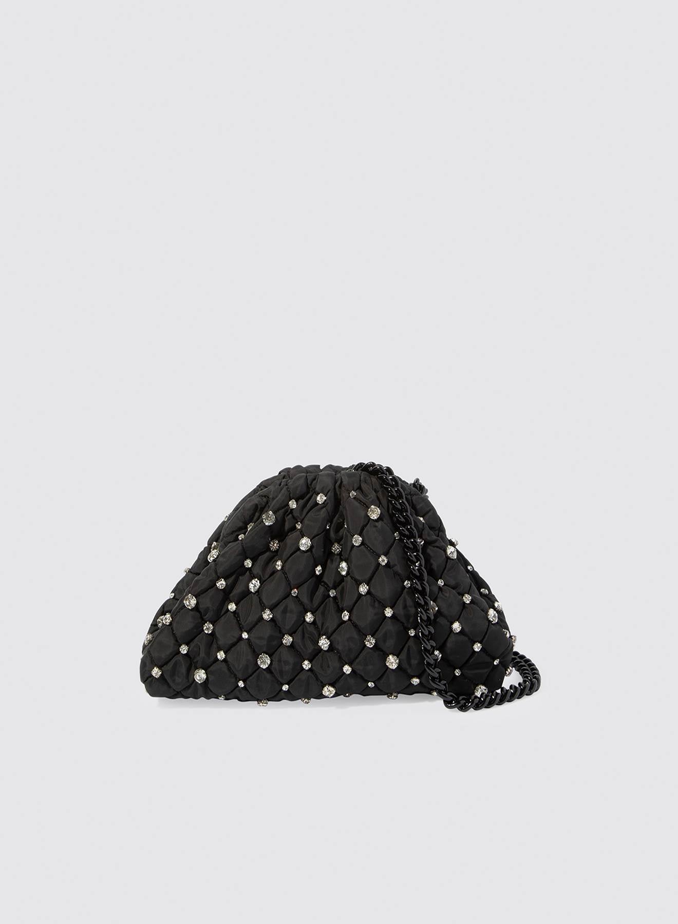 Maria la Rosa Strass Mini Bag Clutch Schwarz Strass